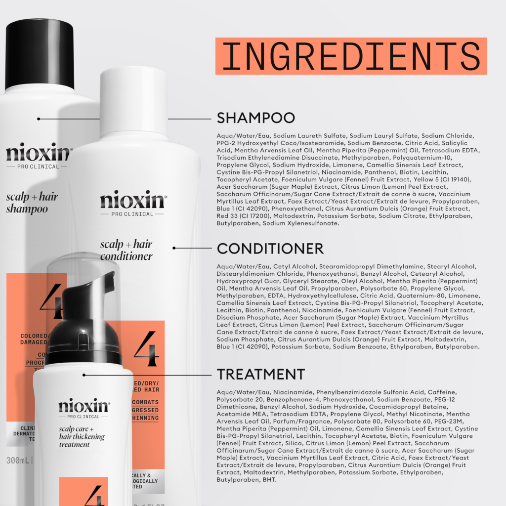 Nioxin Scalp + Hair Thickening System 4 - Colored Or Dry Damaged Hair with Progressed Thinning