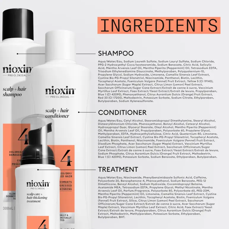 Nioxin Scalp + Hair Thickening System 4 - Colored Or Dry Damaged Hair with Progressed Thinning