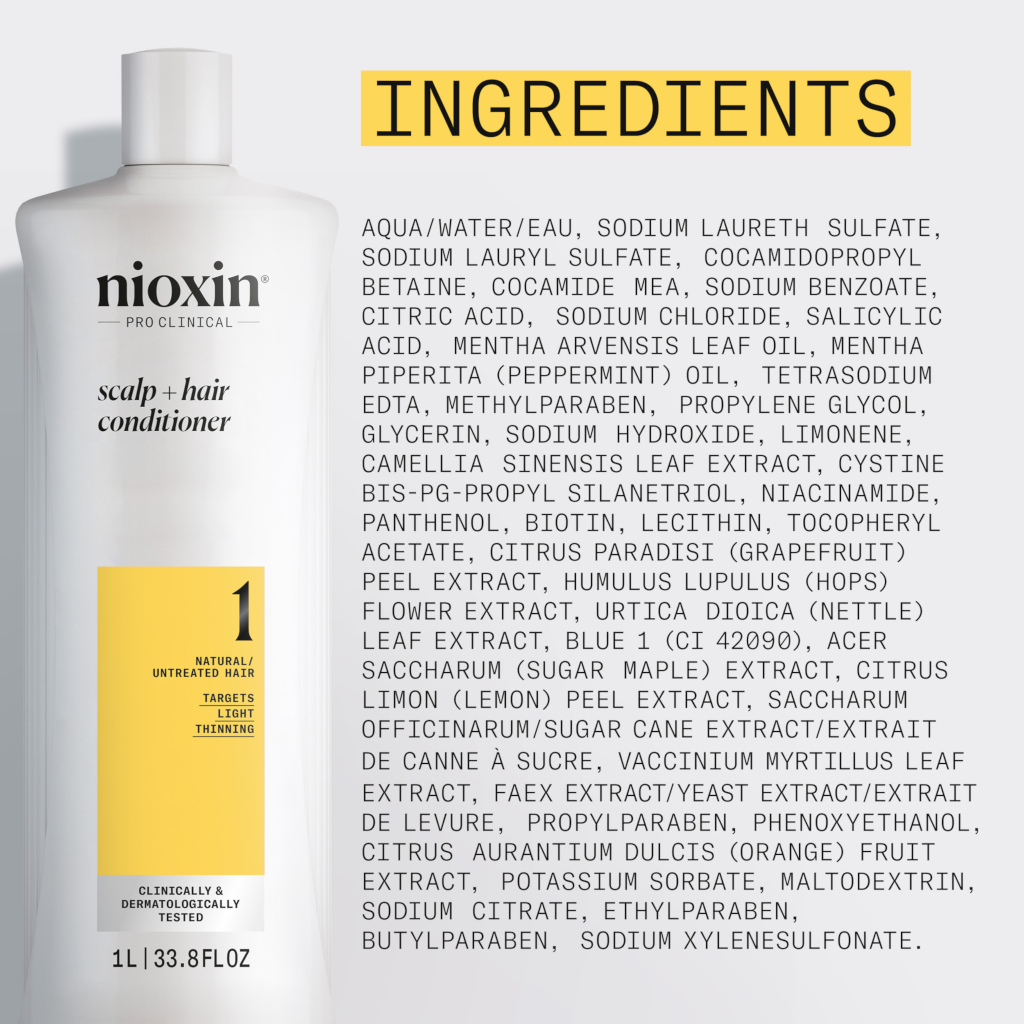 Nioxin System 1 Scalp + Hair Conditioner - Hair Thickening Conditioner for Natural Hair with Light T