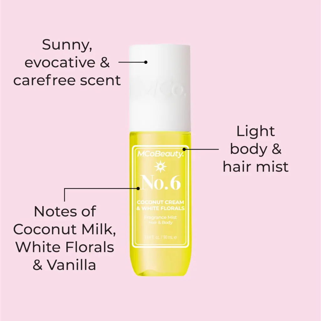 MCoBeauty Fragrance Mist Hair & Body 90mL - No.6 (Coconut Milk & White Florals)