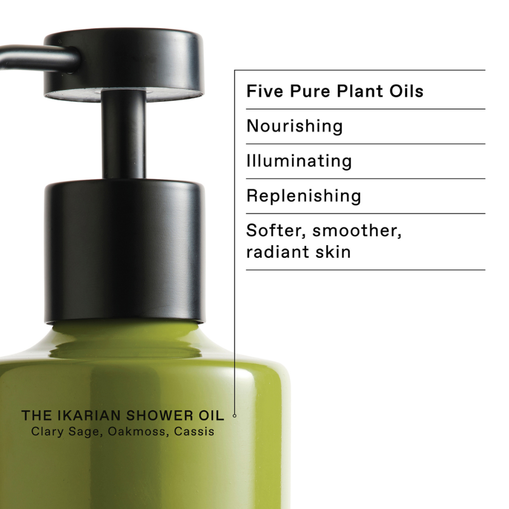 IKKARI The Ikarian Shower Oil Clary Sage, Oakmoss, Cassis