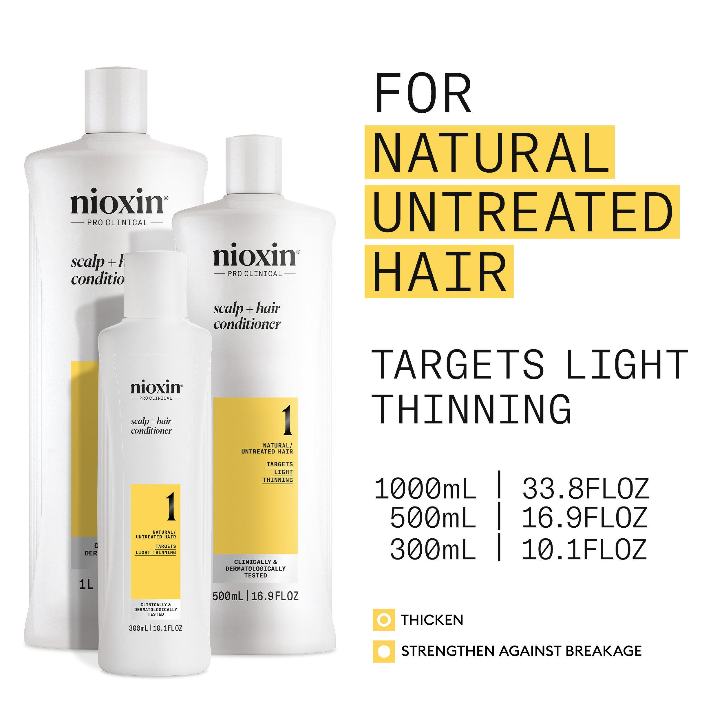 Nioxin System 1 Scalp + Hair Conditioner - Hair Thickening Conditioner for Natural Hair with Light T