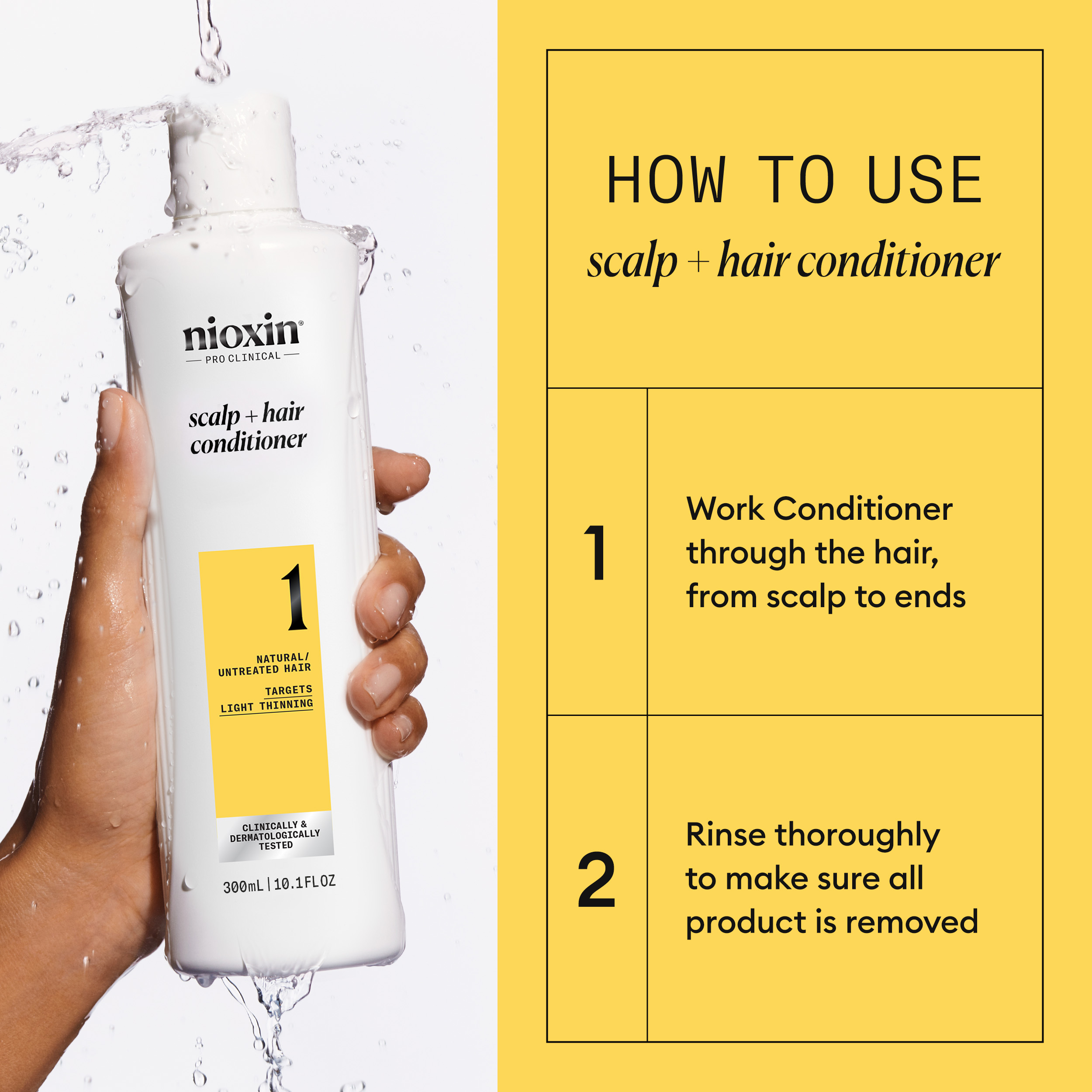 Nioxin System 1 Scalp + Hair Conditioner - Hair Thickening Conditioner for Natural Hair with Light T