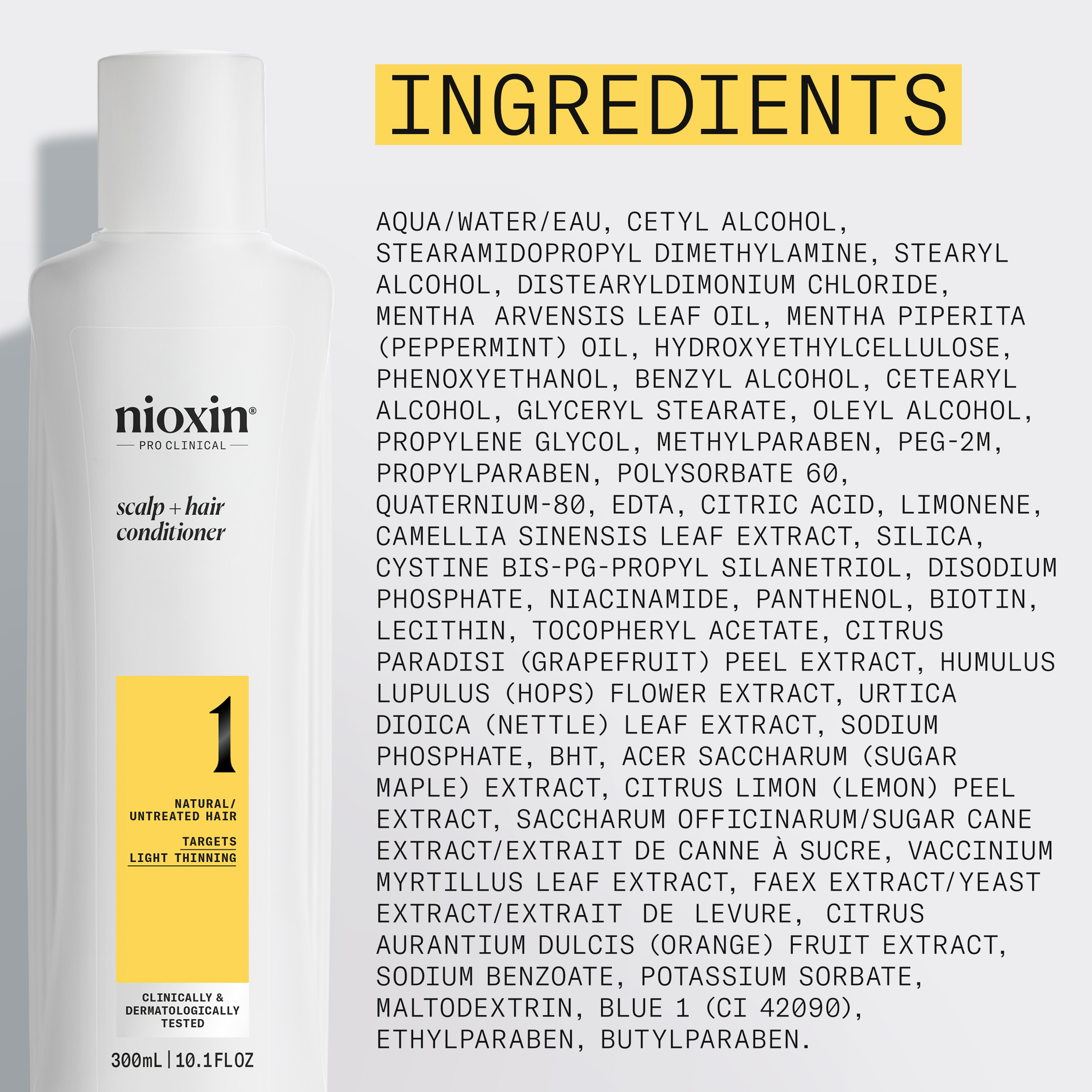 Nioxin System 1 Scalp + Hair Conditioner - Hair Thickening Conditioner for Natural Hair with Light T