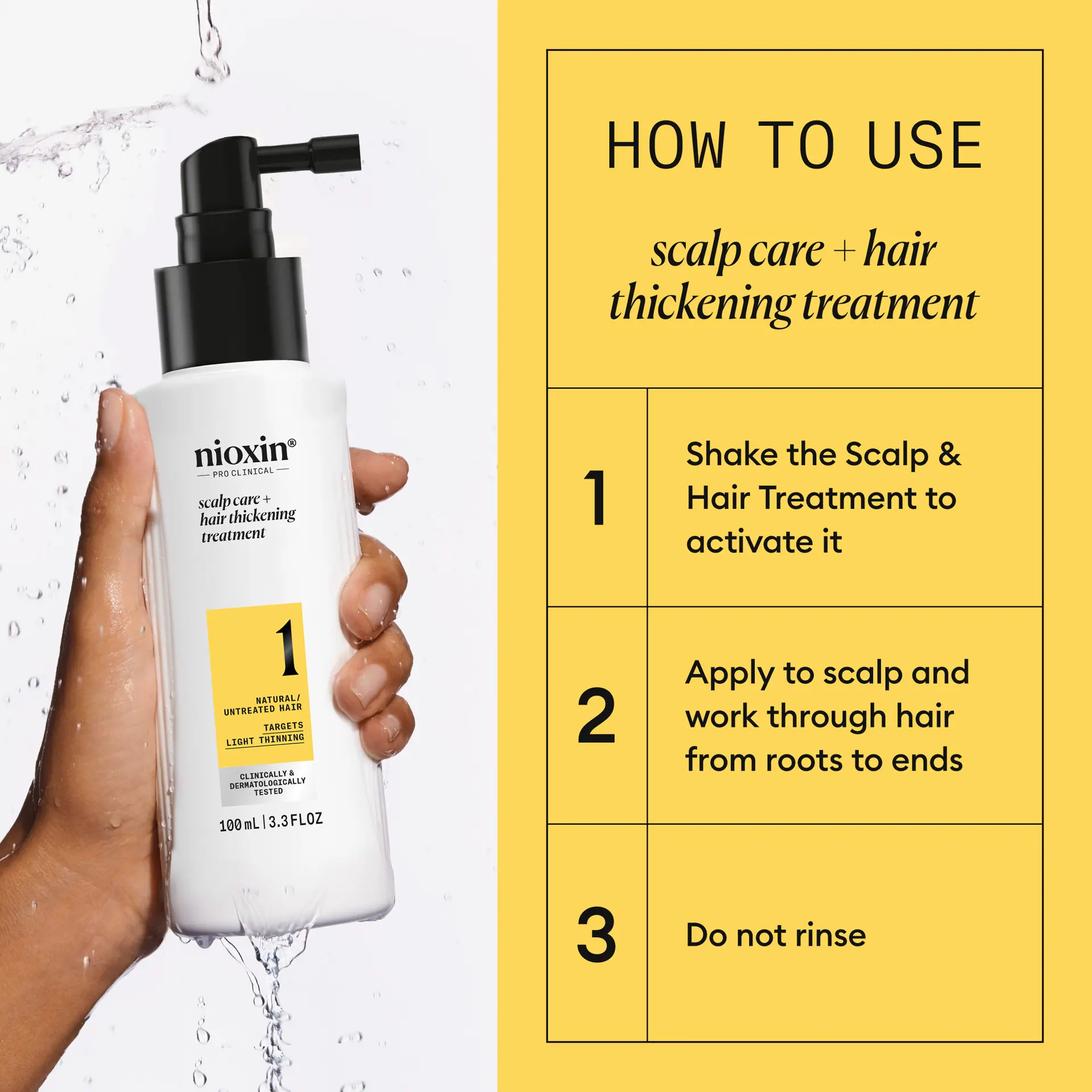Nioxin System 1 Scalp + Hair Thickening Treatment - Serum for Natural Hair with Light Thinning, 100m