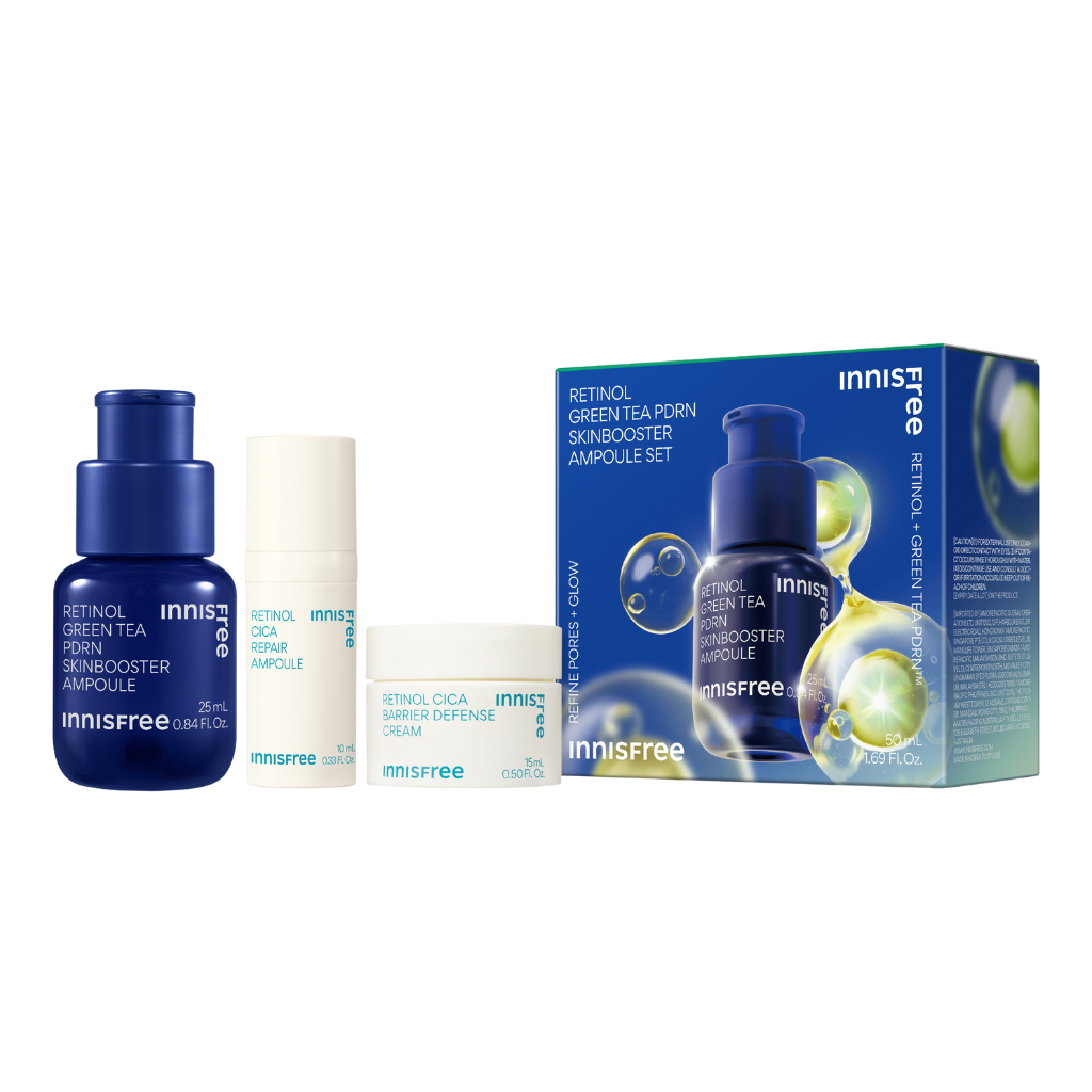 INNISFREE Retinol Green Tea PDRN Skin Booster Ampoule Set