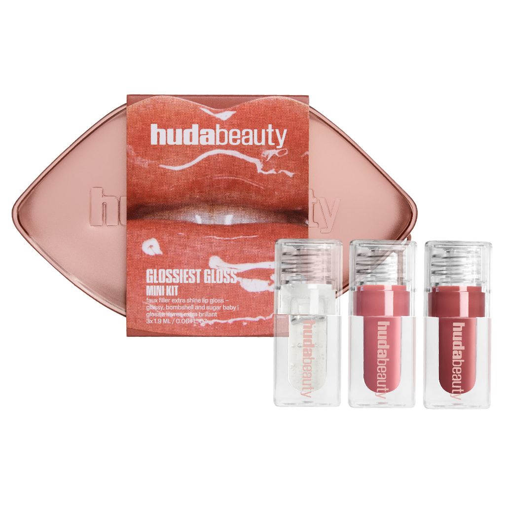 Huda Beauty Mini Gloss Trio (GLASSY | BOMBSHELL | SUGAR BABY)