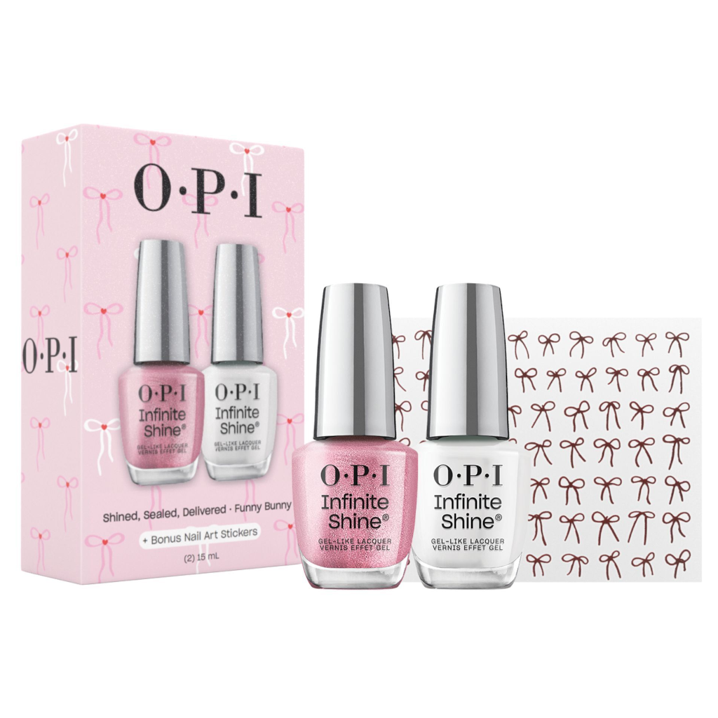 OPI Bow-tiful Infinite Shine Duo + Bonus Nail Art Stickers, 2 x 15 ml  