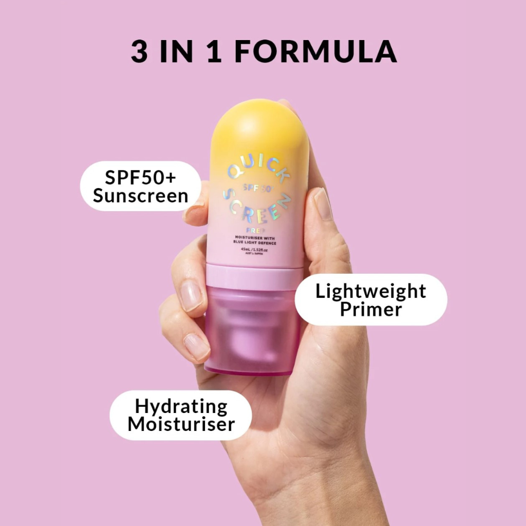The Quick Flick Quick Screen SPF 50+ Prep Moisturiser with Blue Light Defence