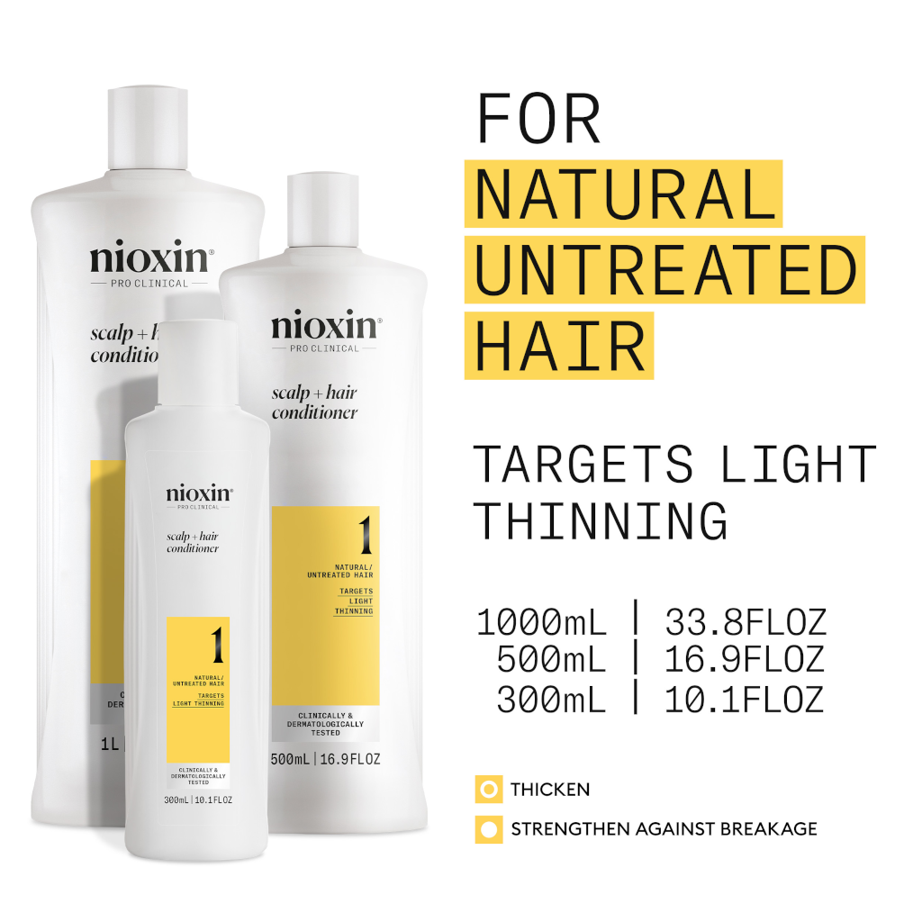 Nioxin Scalp + Hair Thickening System 1 Shampoo + Conditioner 1L Duo