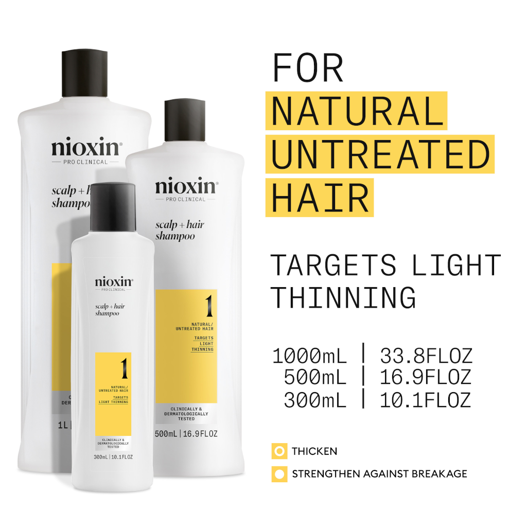 Nioxin Scalp + Hair Thickening System 1 Shampoo + Conditioner 1L Duo