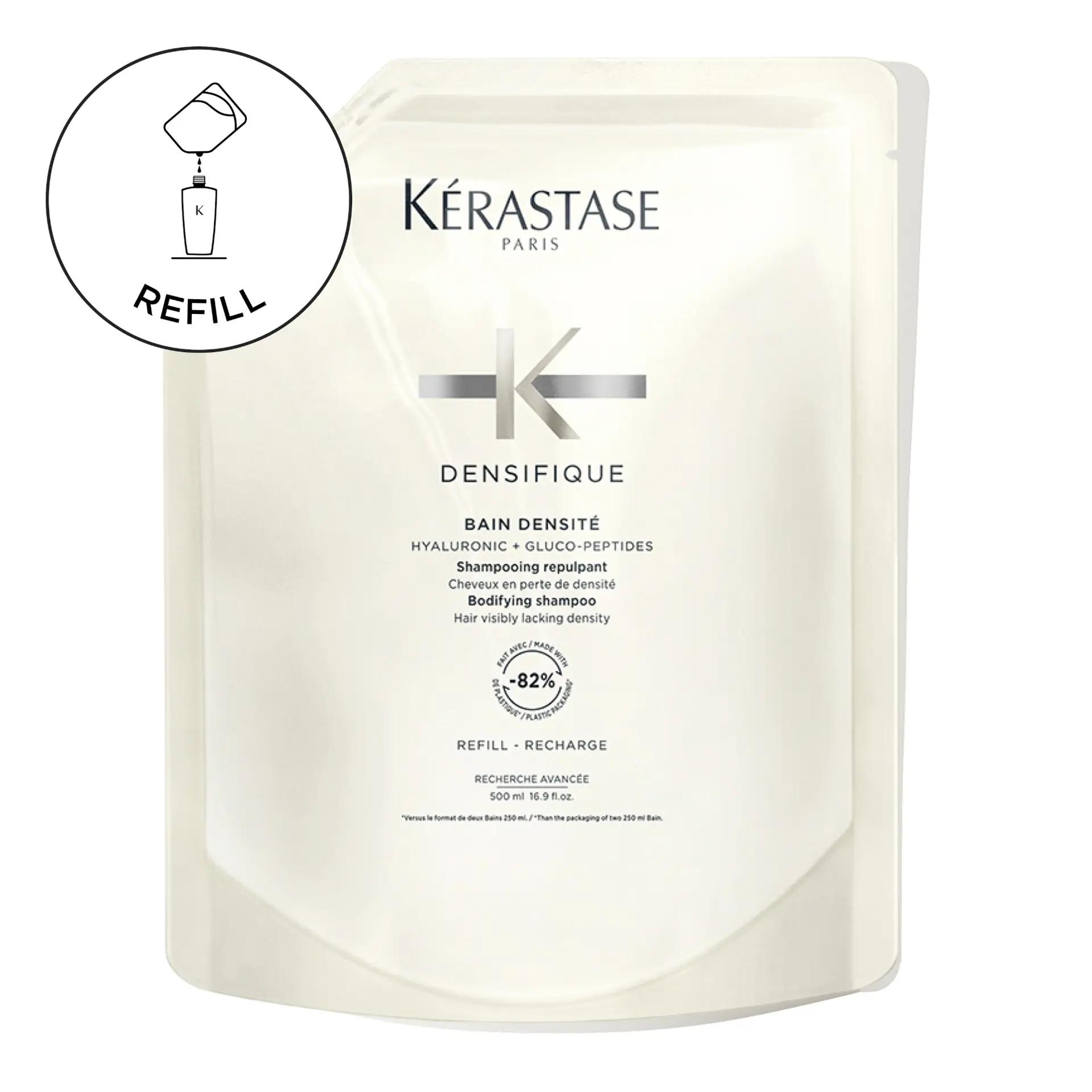 Kérastase Densifique Bain Densité Refill Shampoo Pouch For Hair Visibly Lacking Density 500ml
