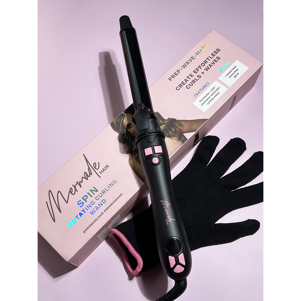 Mermade Hair Spin Curler Black 25mm