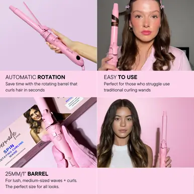 Mermade Hair Spin Curler Black 25mm