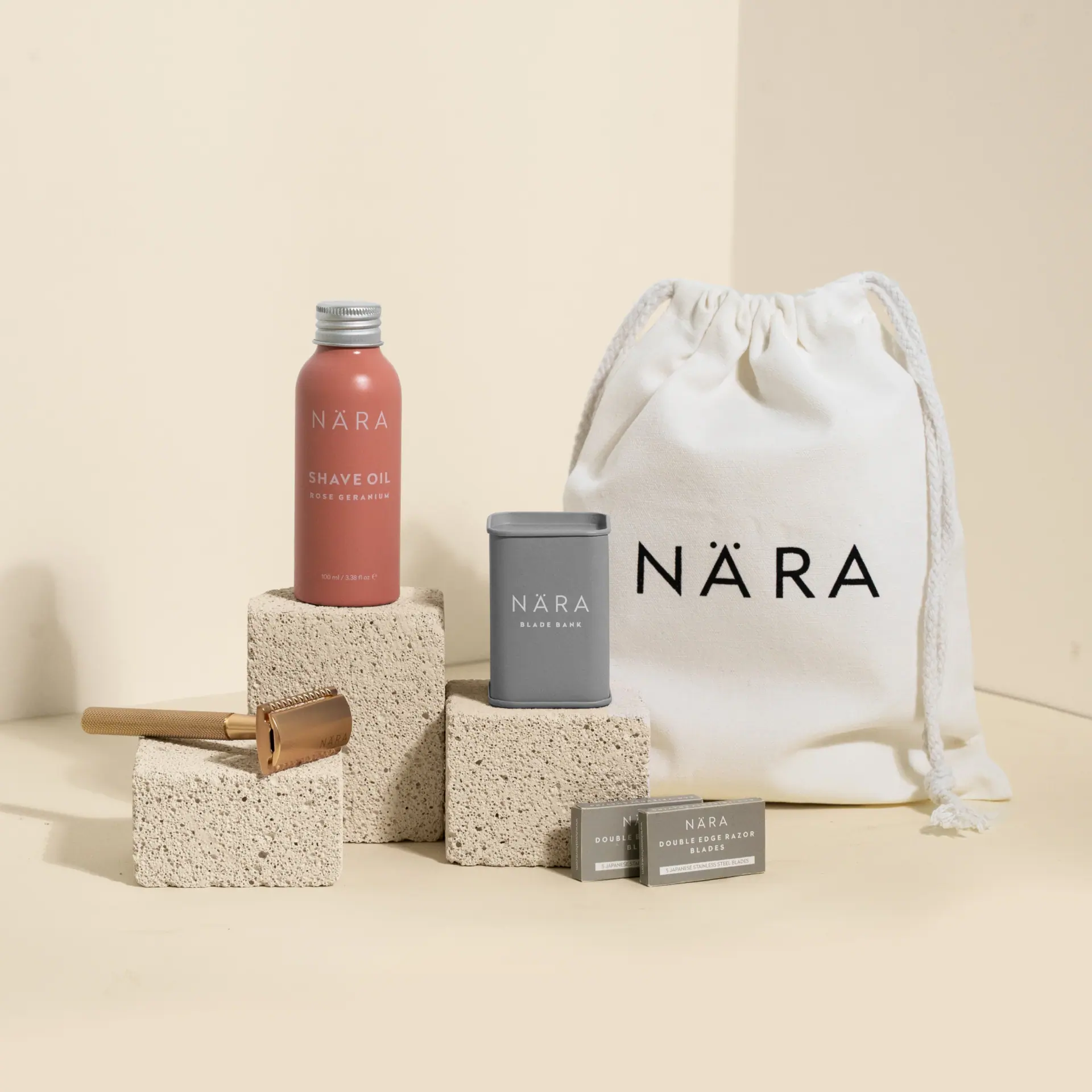 Nära Shaving Starter Kit - Matte Gold