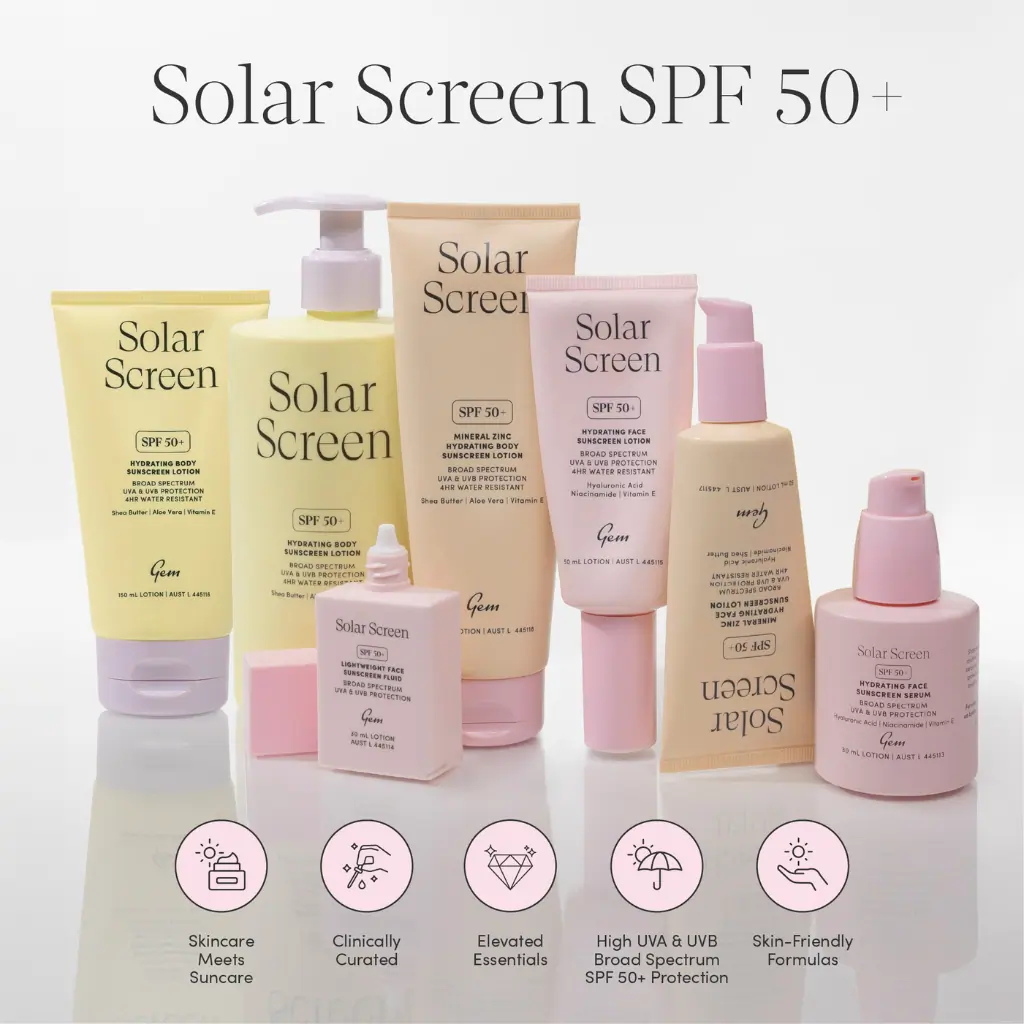 Gem Solar Screen Hydrating Face Sunscreen Serum 30ml