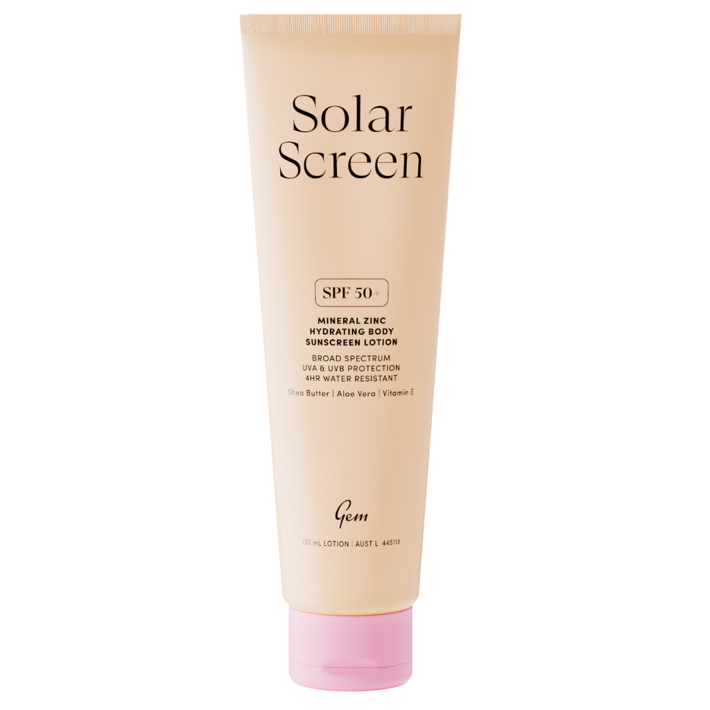 Gem Solar Screen Mineral Zinc Hydrating Body Sunscreen Lotion 120ml