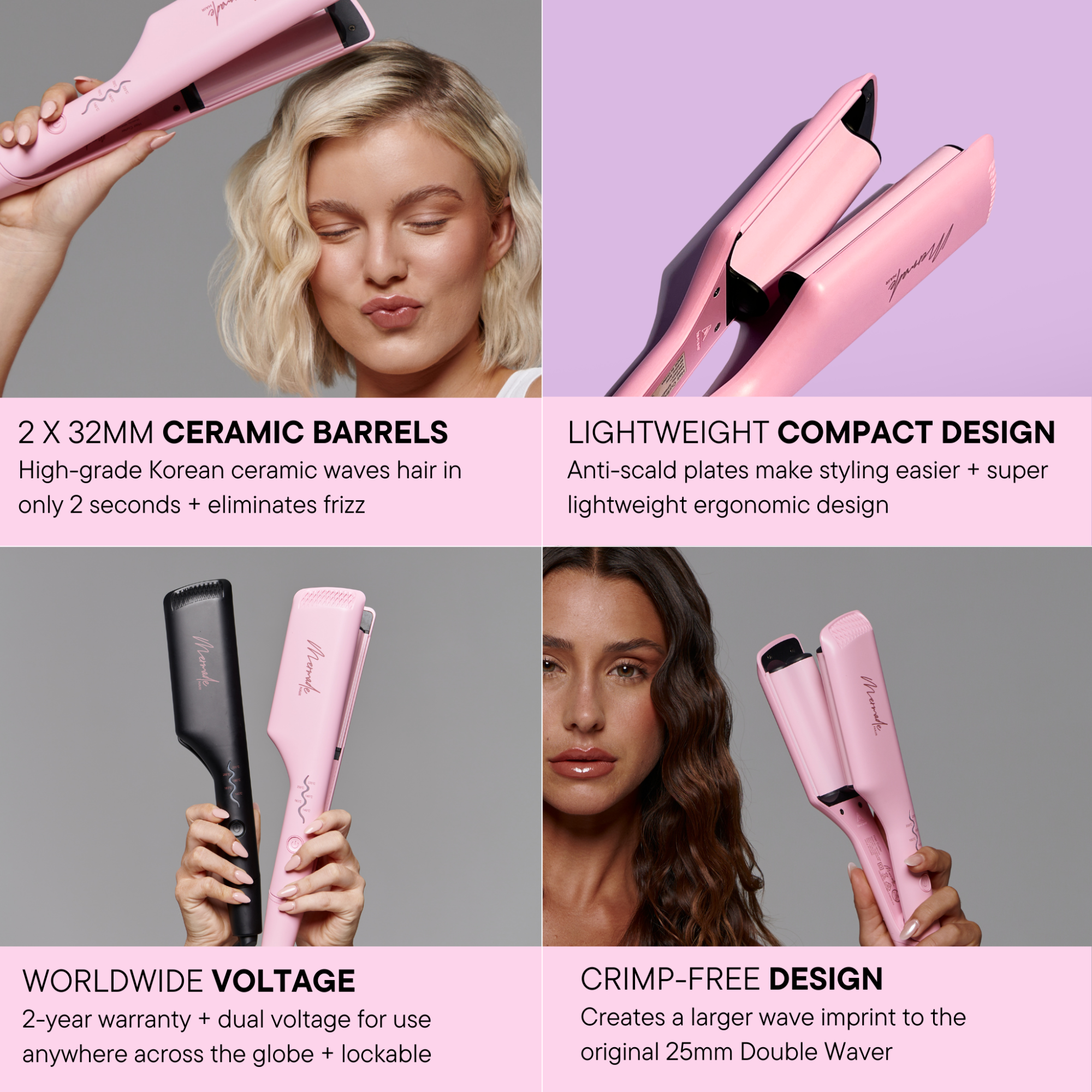 Mermade Hair Double Waver Max Pink