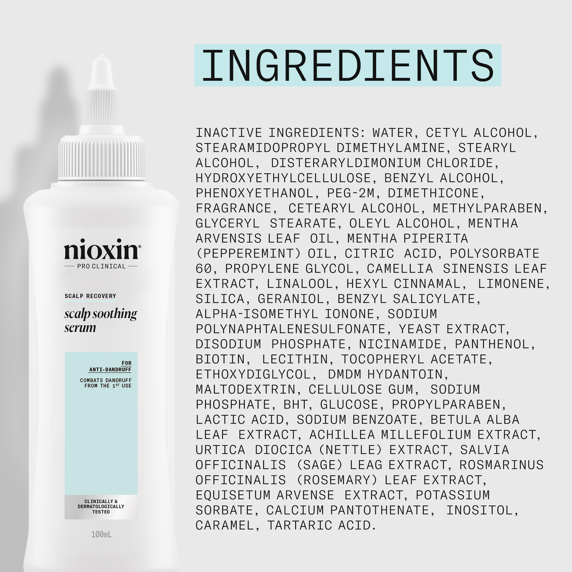 Nioxin Scalp Recovery Scalp Soothing Serum - Itchy, Dry, Flaky Scalp Treatment, 100ml