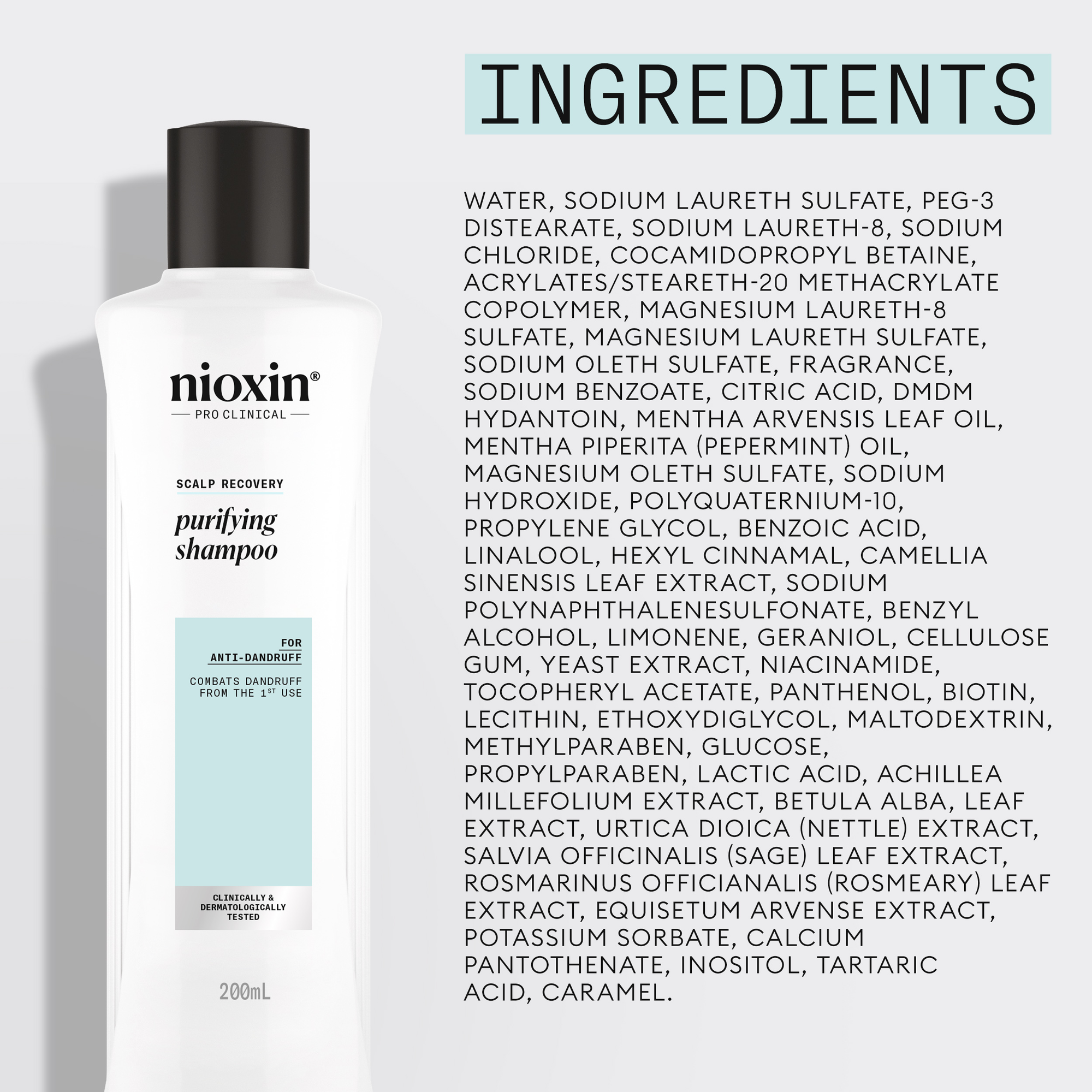 Nioxin Scalp Recovery Purifying Shampoo - Shampoo for Dandruff and Itchy Scalp, 200ml