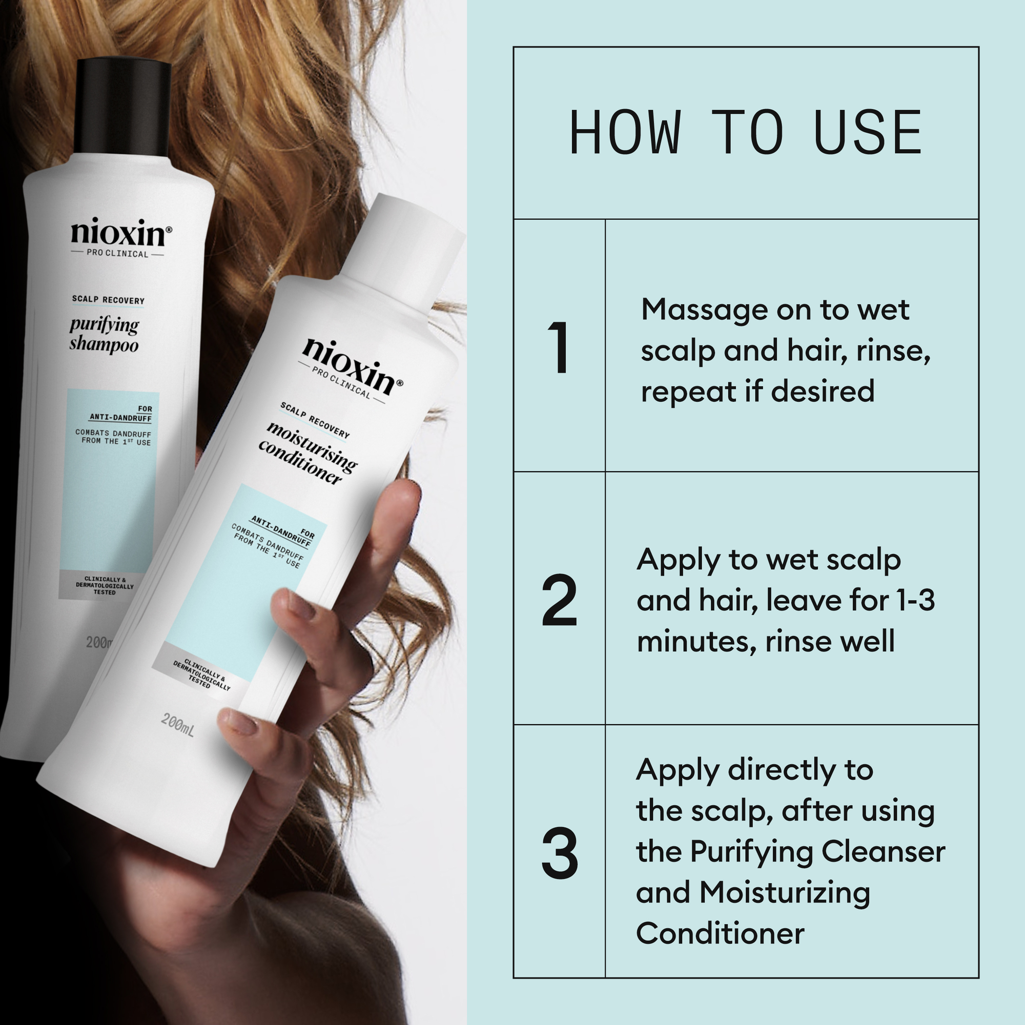Nioxin Scalp Recovery™ System for Anti-Dandruff & Itchy Scalp Relief - Includes Shampoo, Conditioner