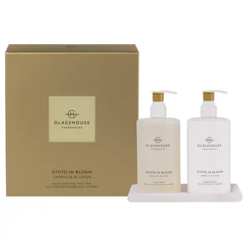 Glasshouse Fragrances 450ml Hand Wash, Hand Lotion & Tray - KYOTO IN BLOOM