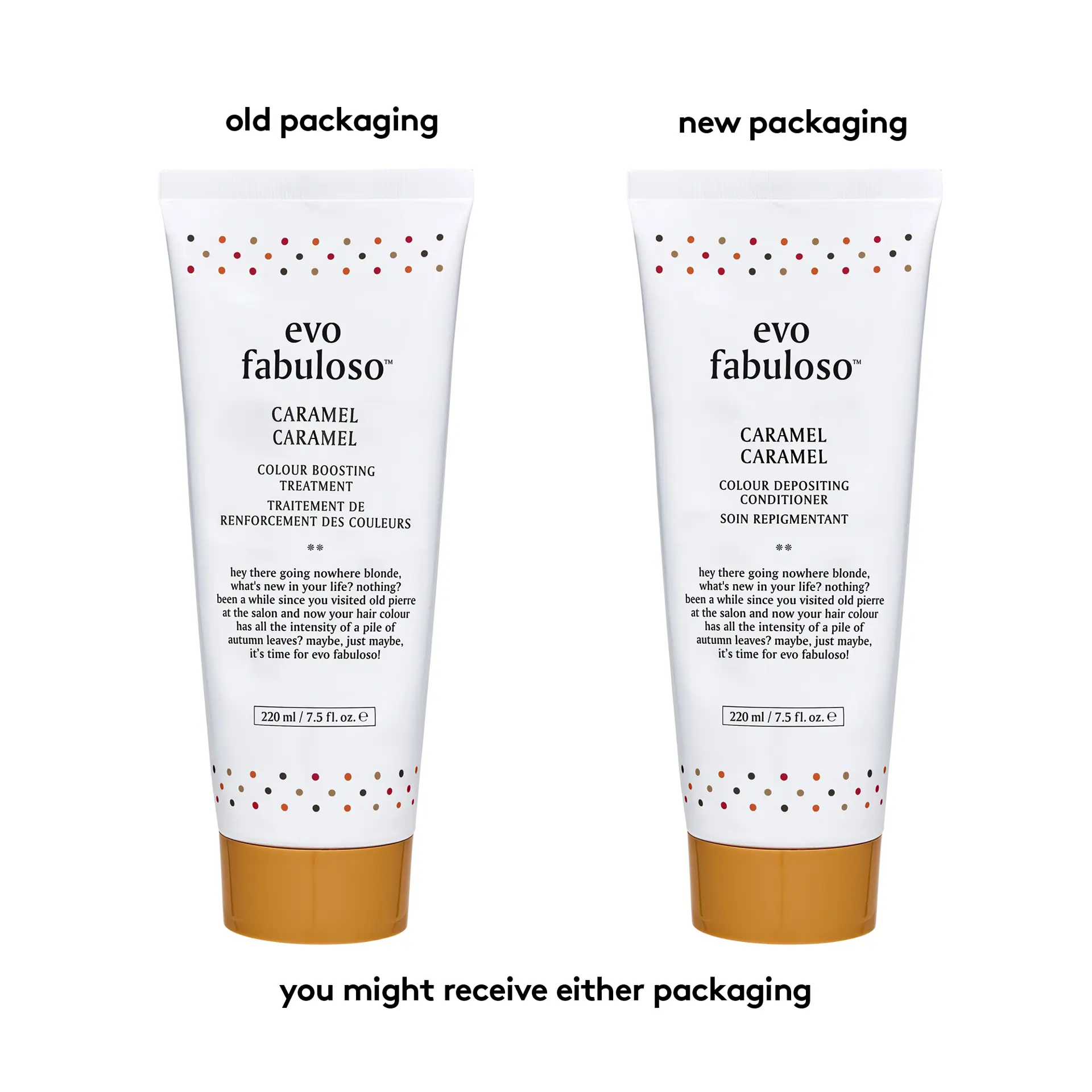 evo fabuloso caramel colour depositing conditioner 220ml