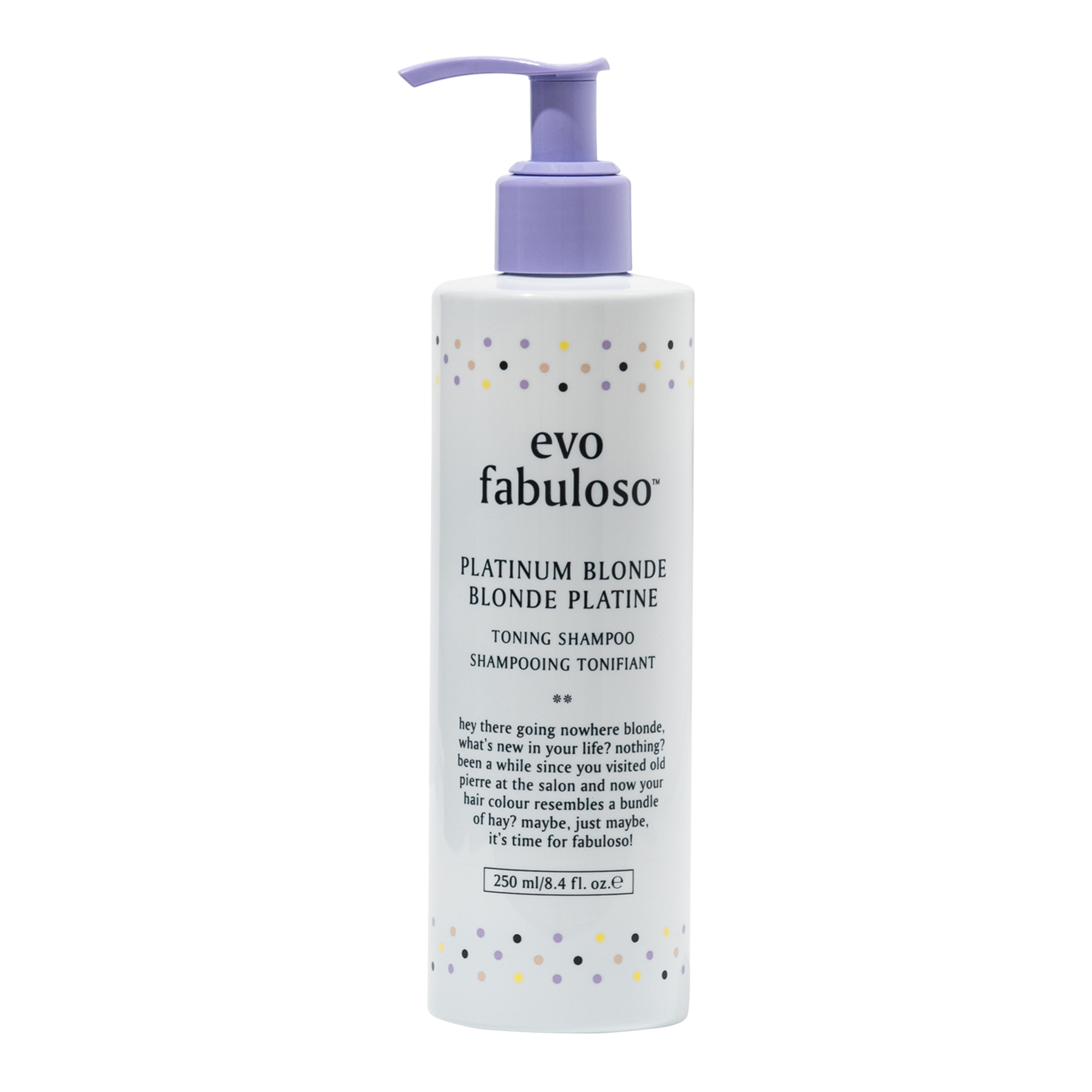 evo Fabuloso Platinum Blonde Toning Shampoo 250ml