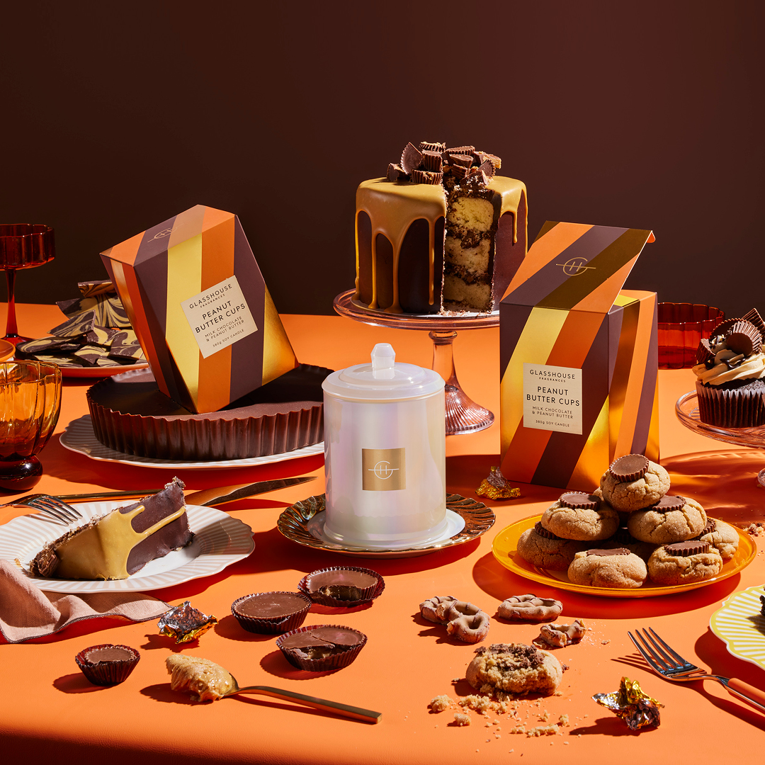 Glasshouse Fragrances Sugar Coated Peanut Butter cups 380g candle