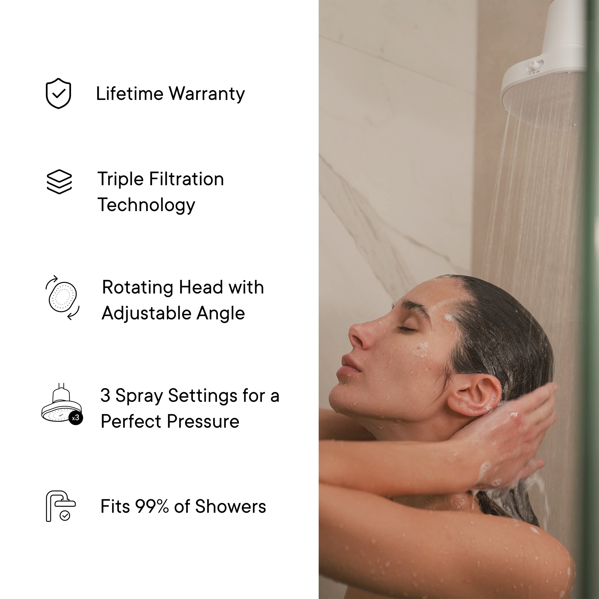 Qure Skincare Shower Filter Black