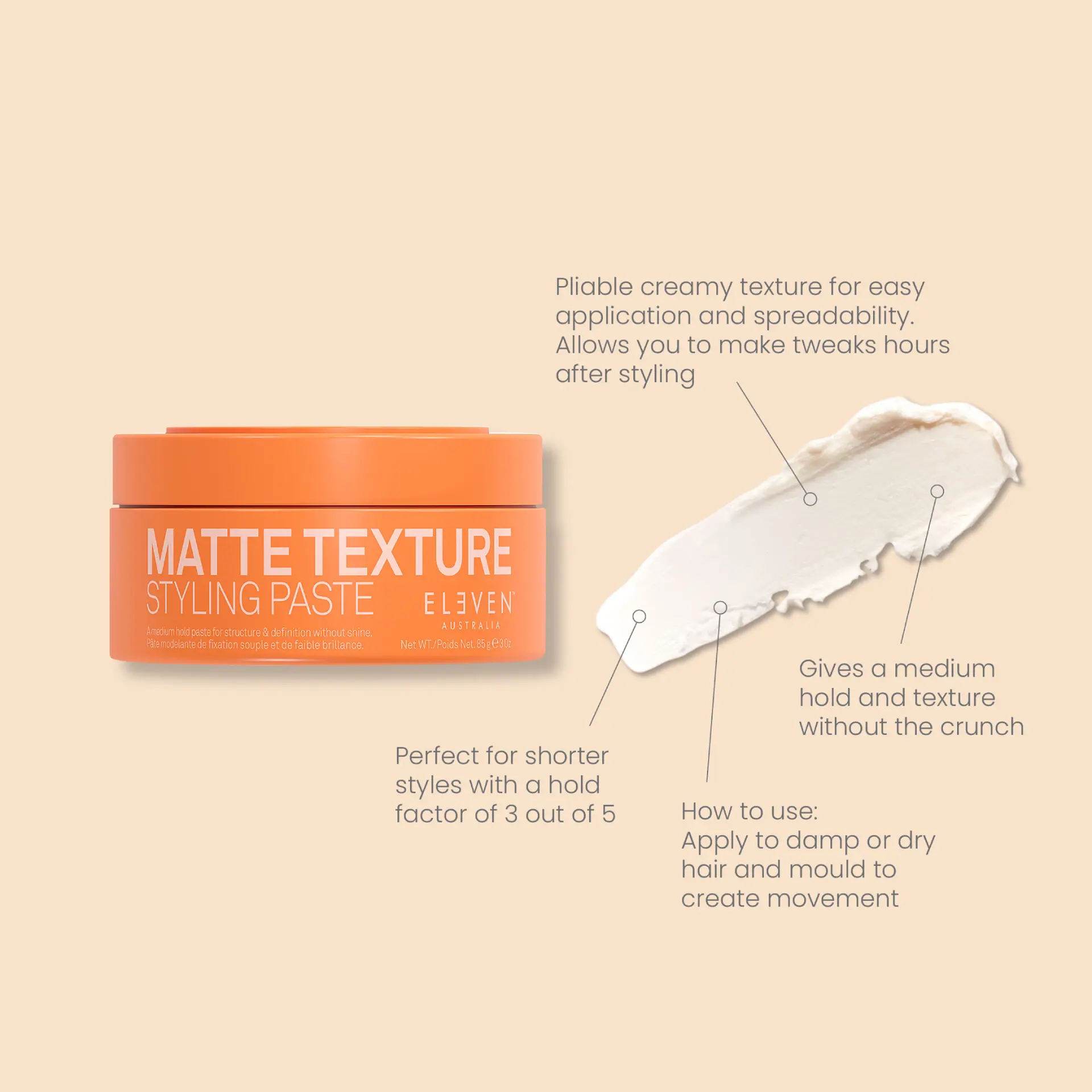 ELEVEN Australia Matte Texture Styling Paste - 85g