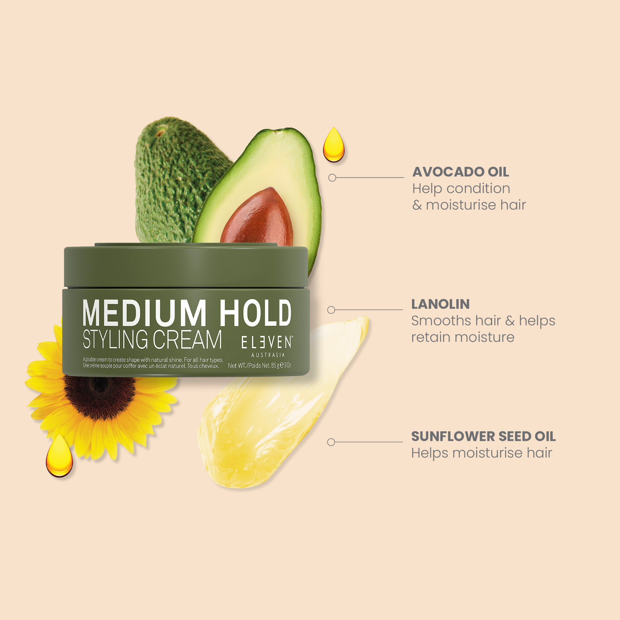 ELEVEN Australia Medium Hold Styling Cream 85g
