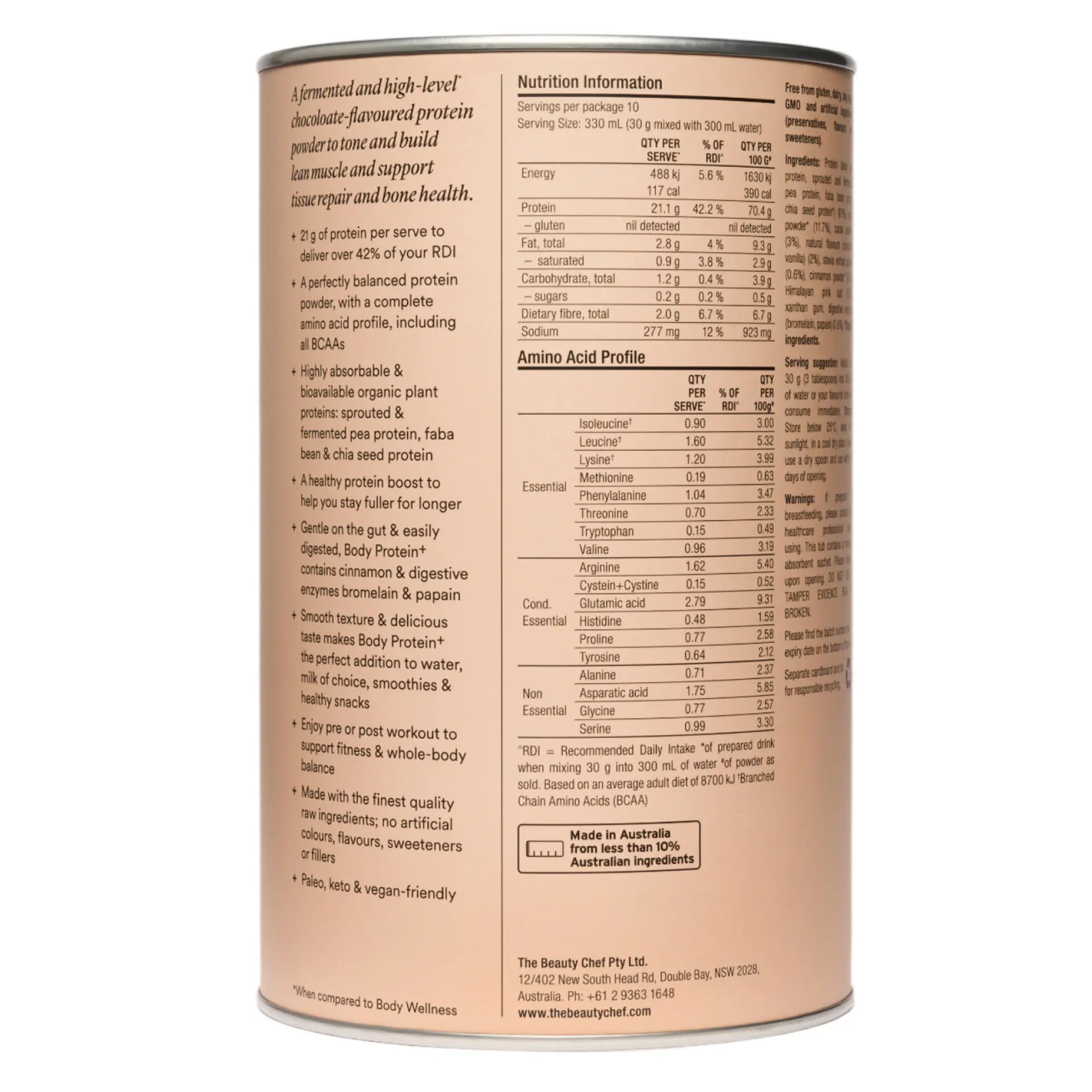 The Beauty Chef Body Protein +Chocolate 300G