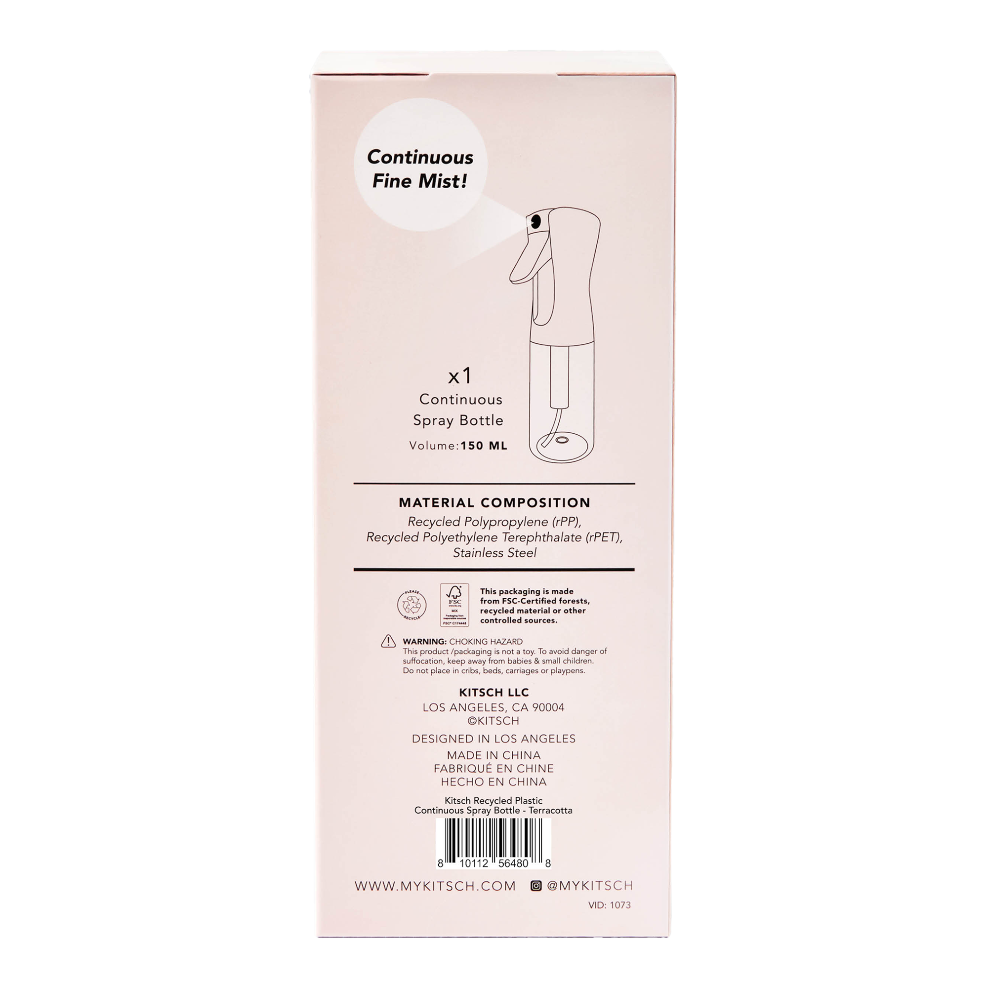 Kitsch Continuous Spray Bottle- Terracotta
