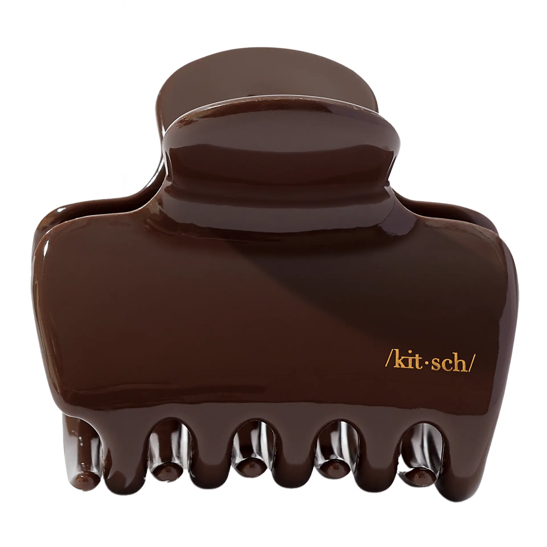 Kitsch Recycled Plastic Large Puffy Claw Clip - Chocolate