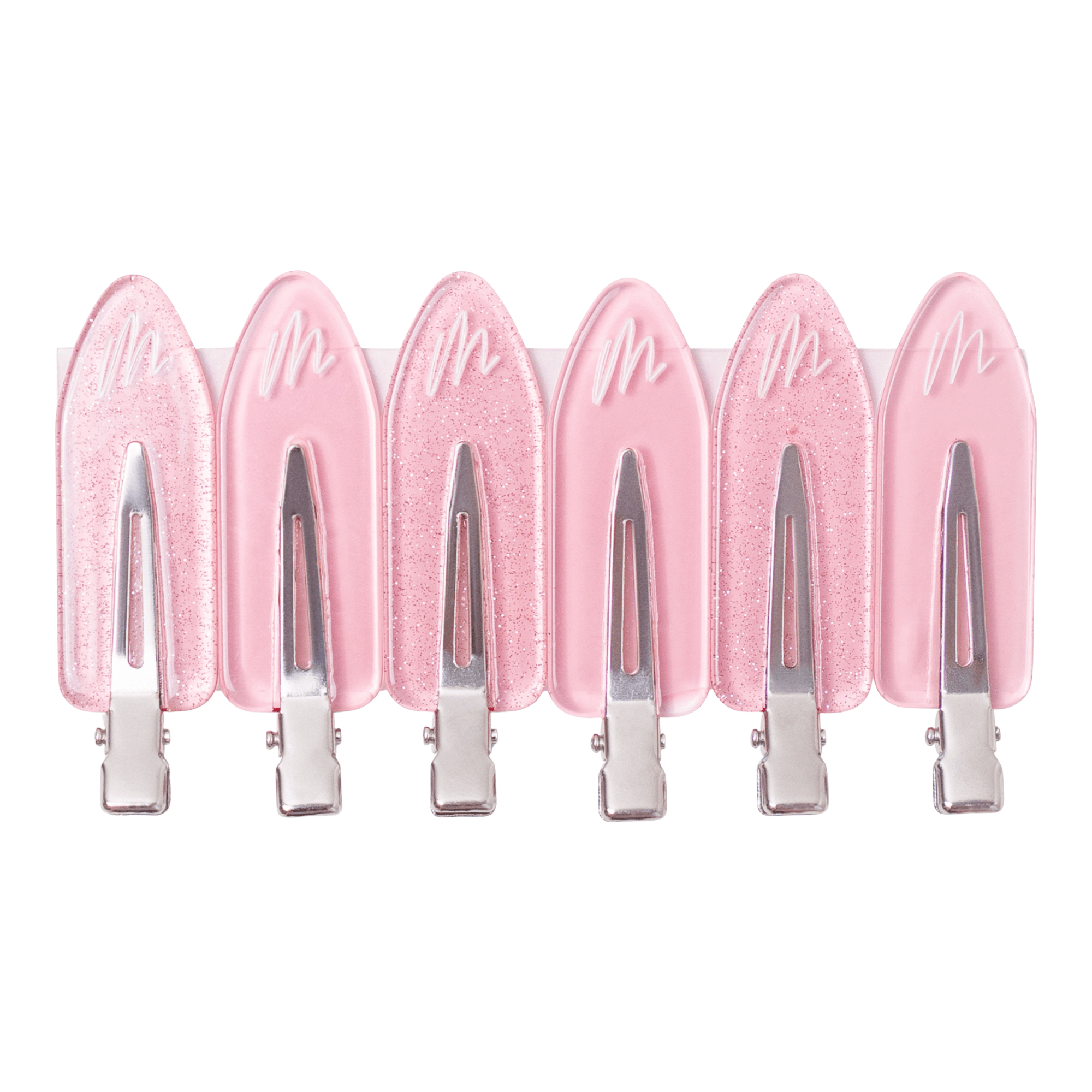 GLOSSIER SET OF TWO PINK NON CREASE HAIR CLIPS -PINS ?On tonight main image 2
