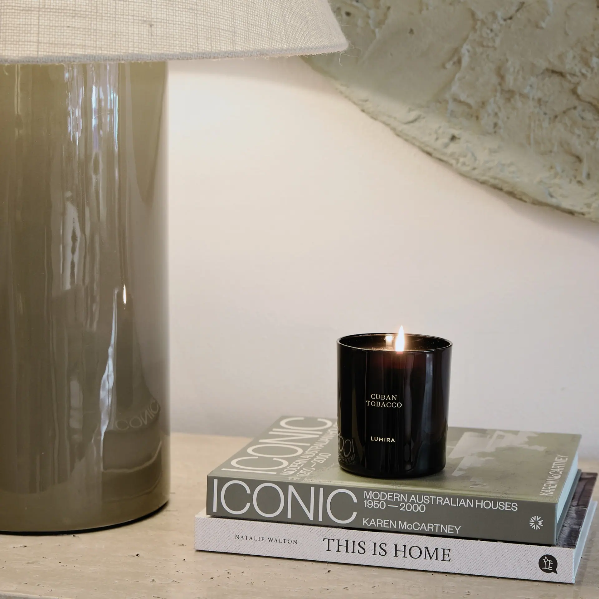 Lumira Glass Candle - Cuban Tobacco Large