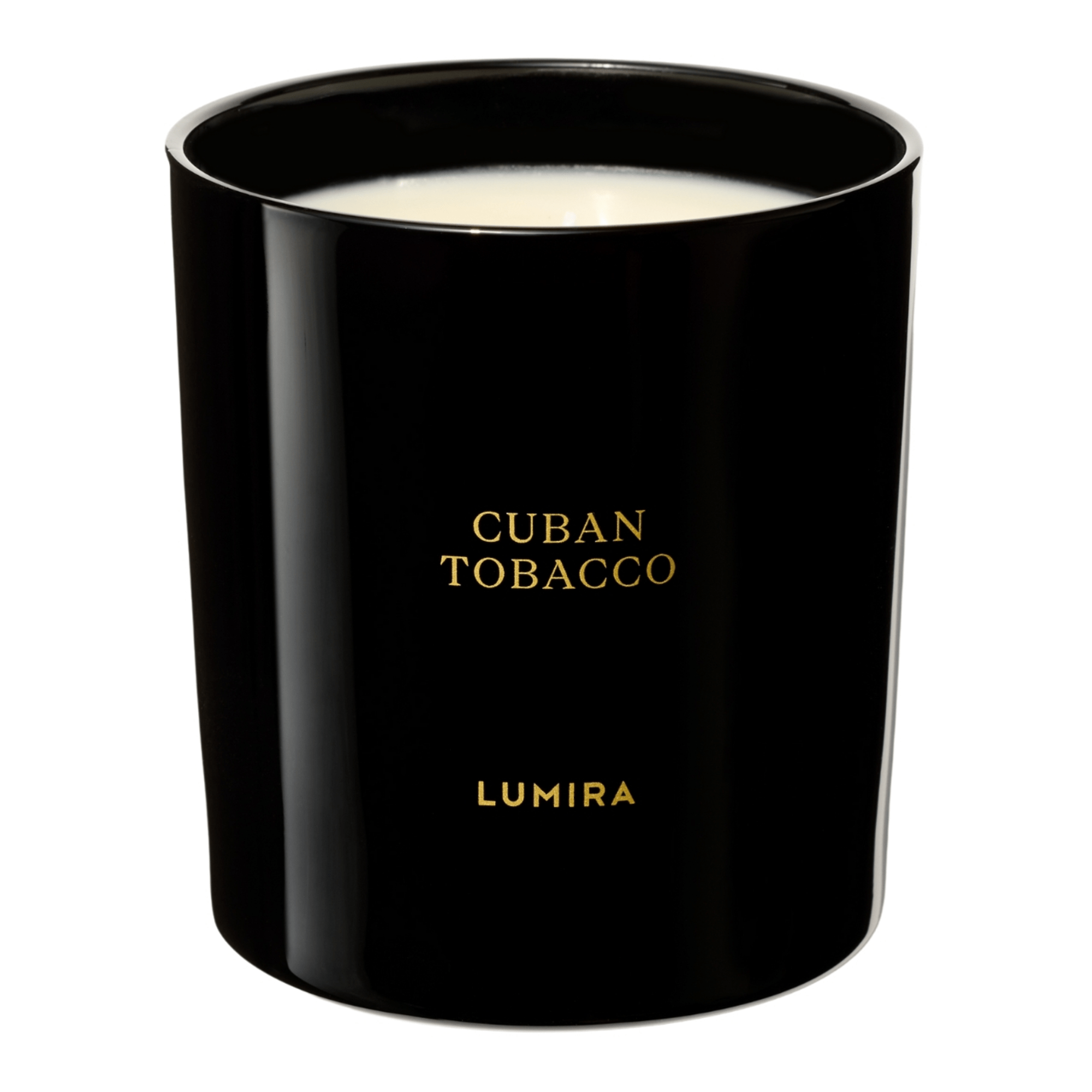 cuban linen and tobacco candle Lumira Glass Candle