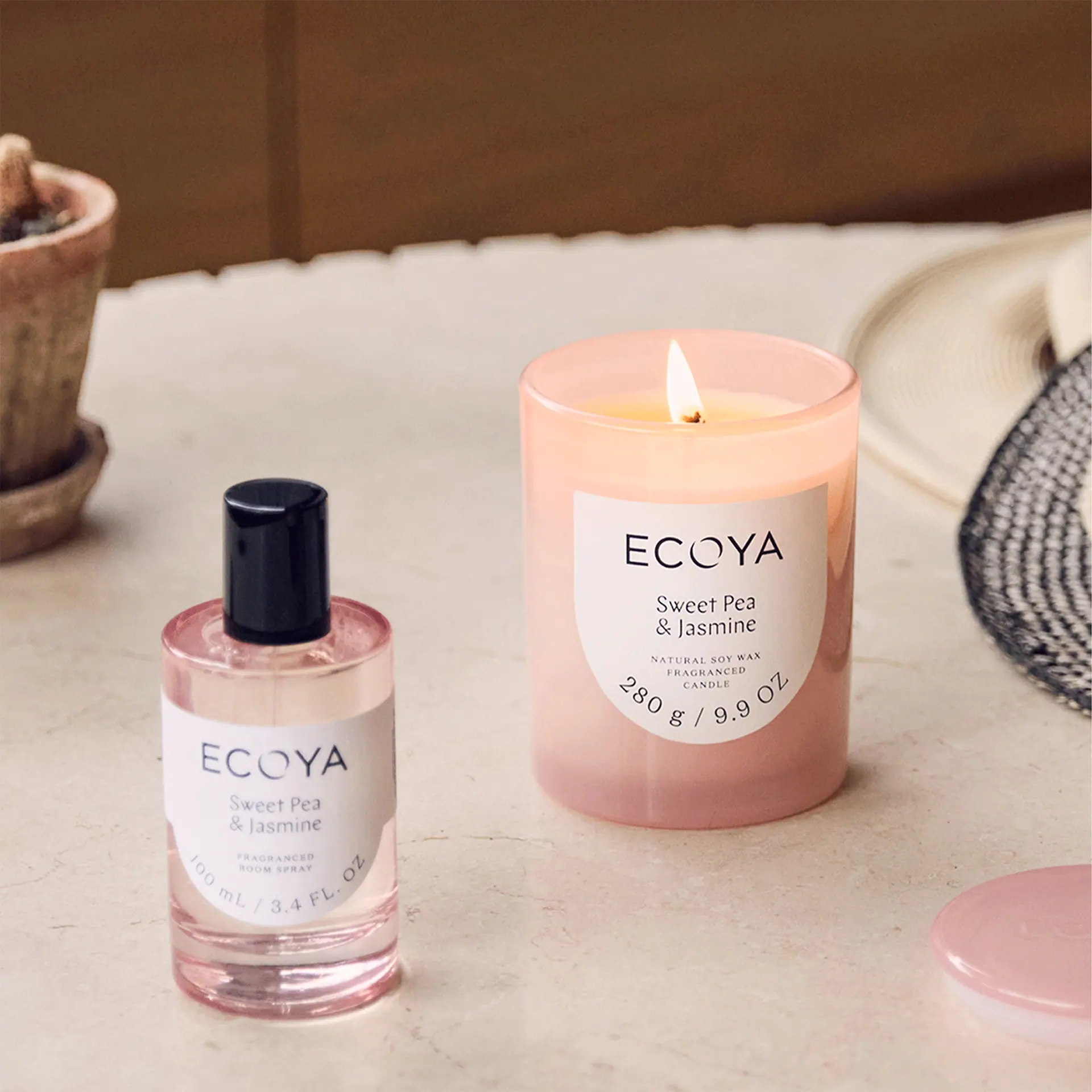 ECOYA Metro Candle Sweet Pea & Jasmine 280g