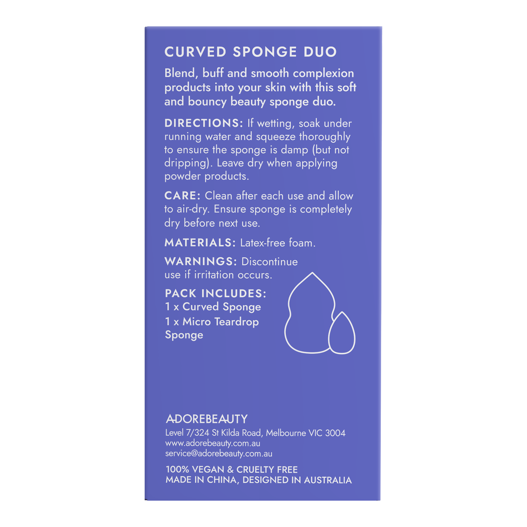 Adore Beauty Curved Sponge Duo