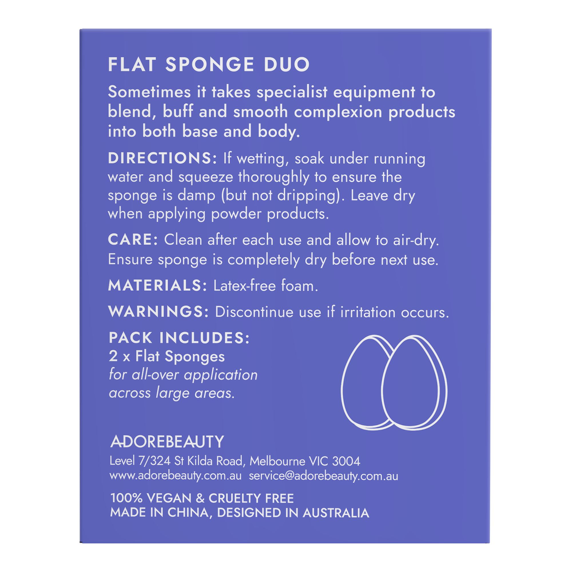 Adore Beauty Flat Sponge Duo