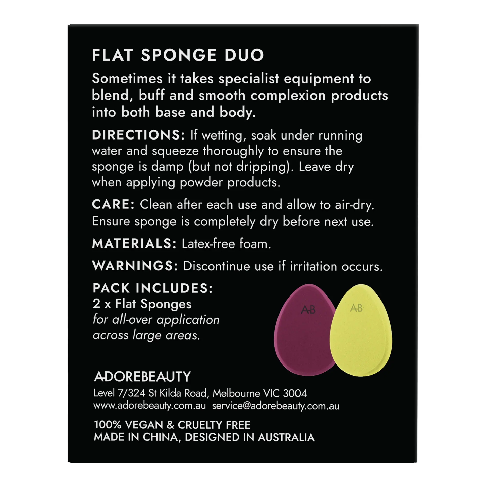 Adore Beauty Flat Sponge Duo LIMITED EDITION