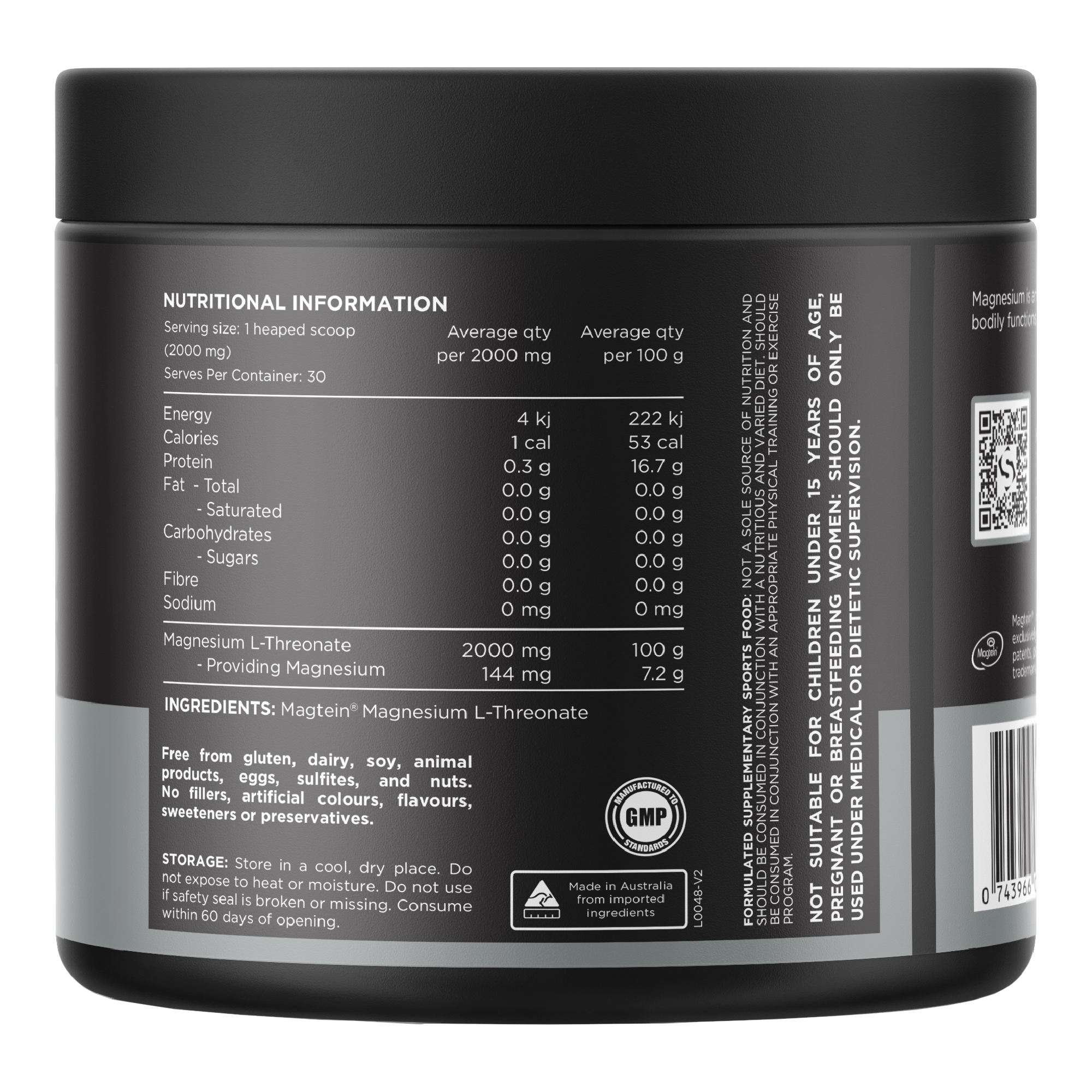 Switch Nutrition MAG3 Powder - Magnesium L-Threonate - Magtein - (30 serves)