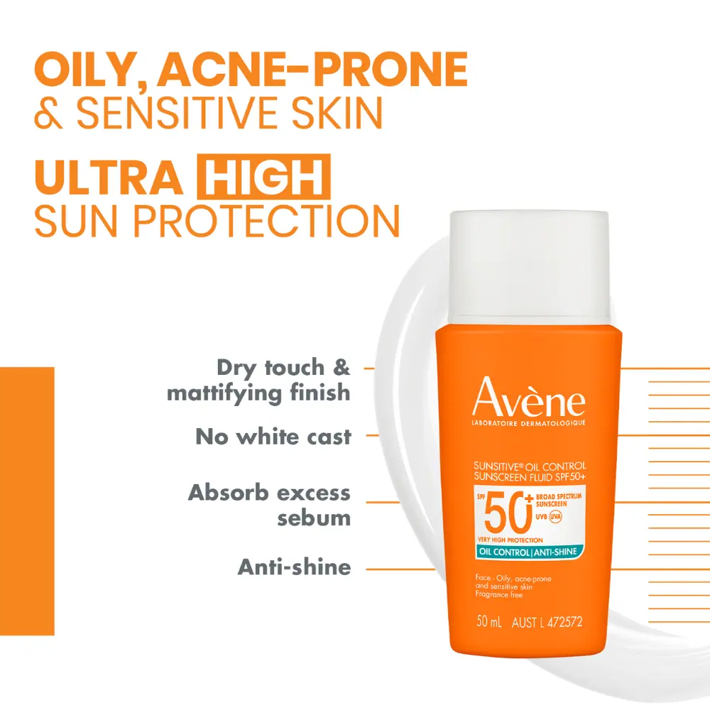 Avène SunsitiveÂ® Oil Control Sunscreen Fluid SPF 50+