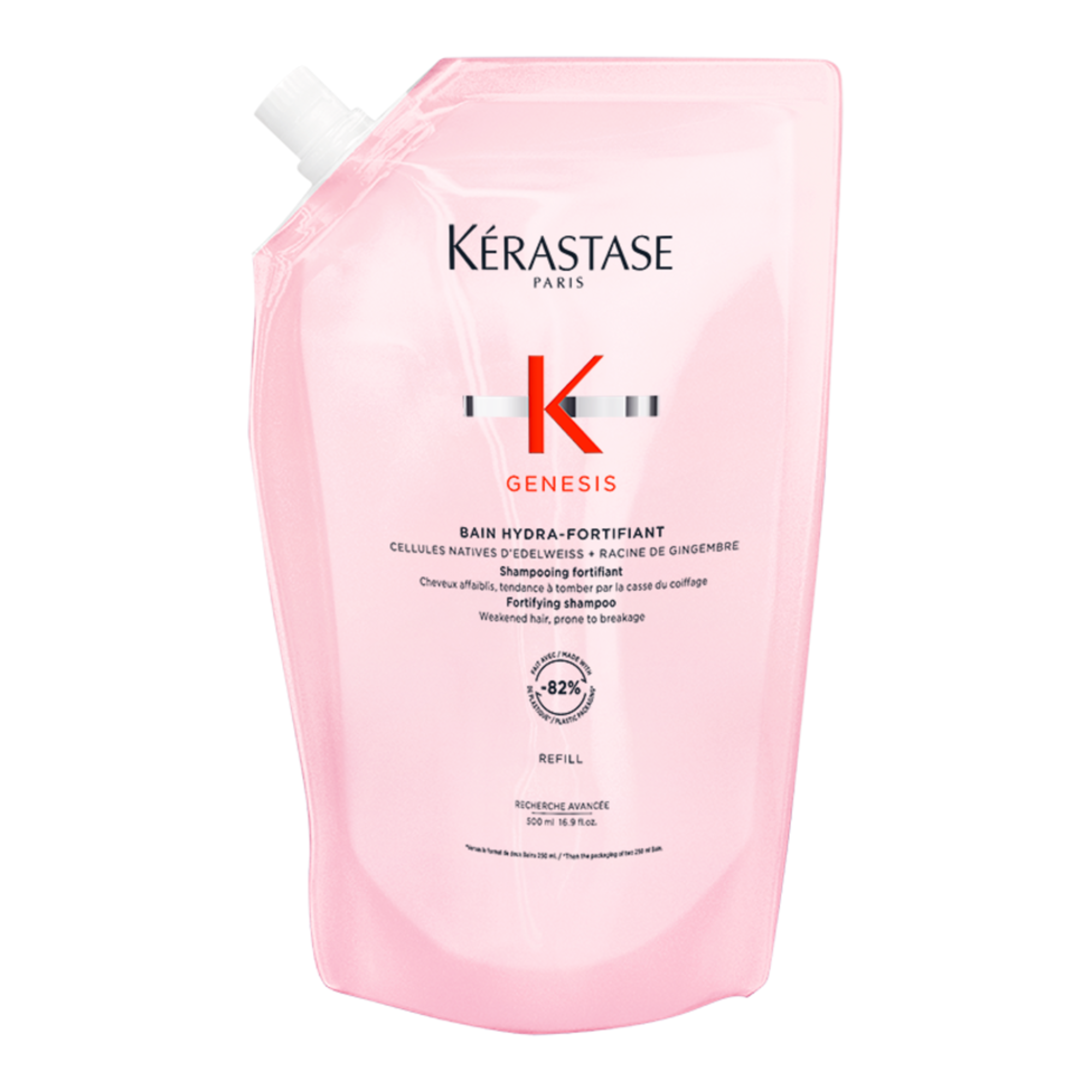 Kérastase Genesis Bain Hydro-Fortifiant Refill Shampoo Pouch For Weakened Hair Prone To Breakage 500