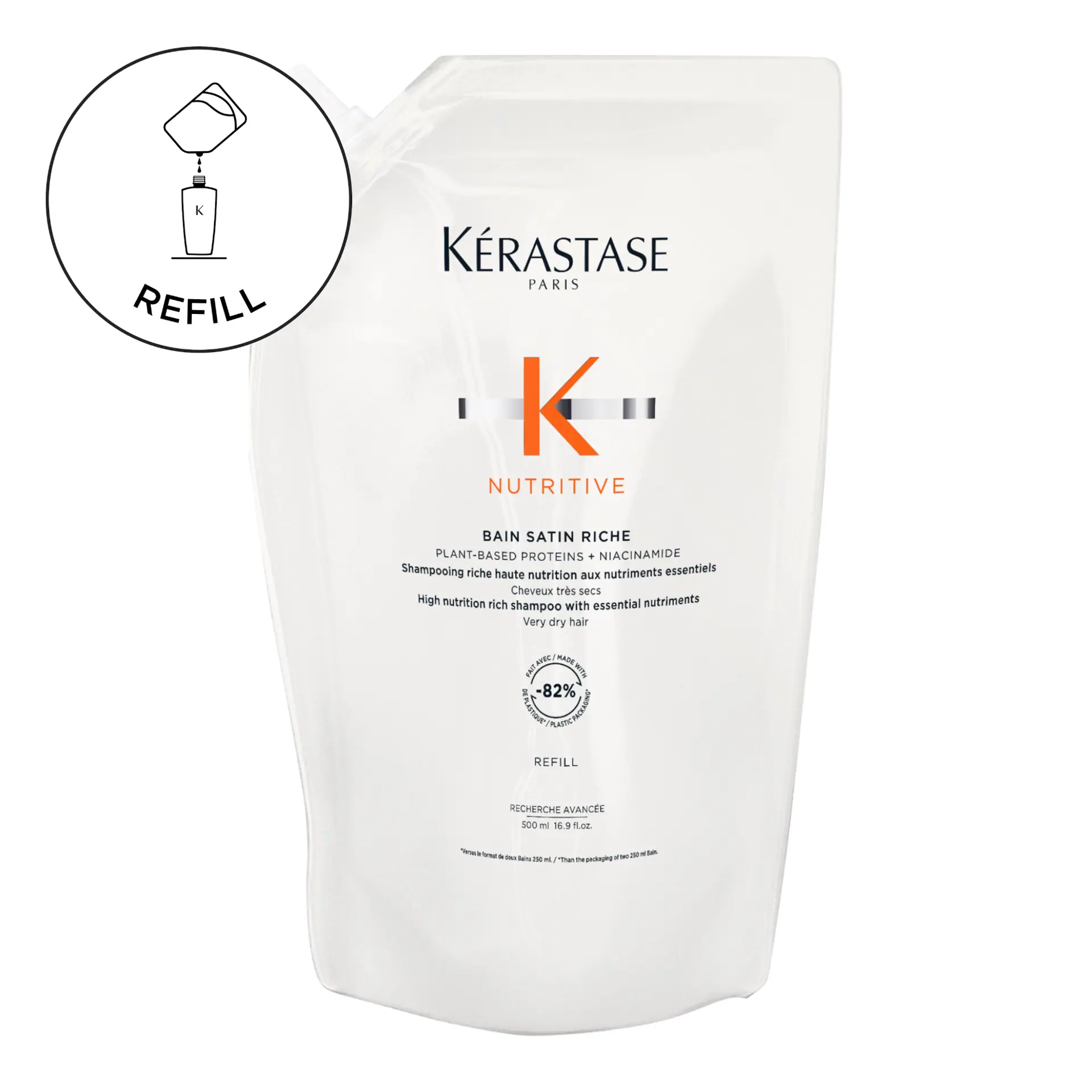 Kérastase Nutritive Bain Satin Riche Refill Shampoo Pouch For Very Dry Hair 500ml