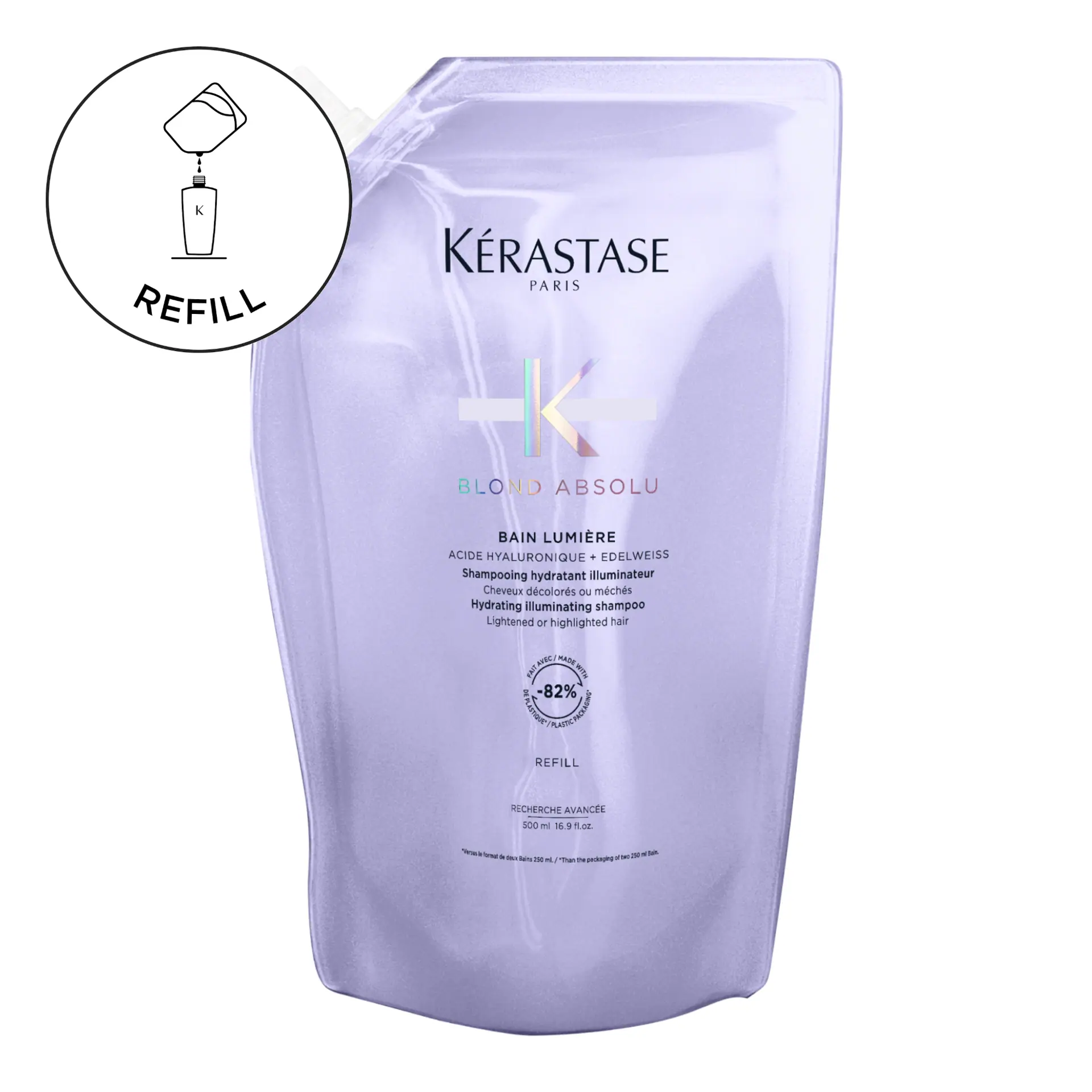Kérastase Blond Absolu Bain Lumiére Refill Shampoo Pouch For Lightened and Highlighted Hair 500ml