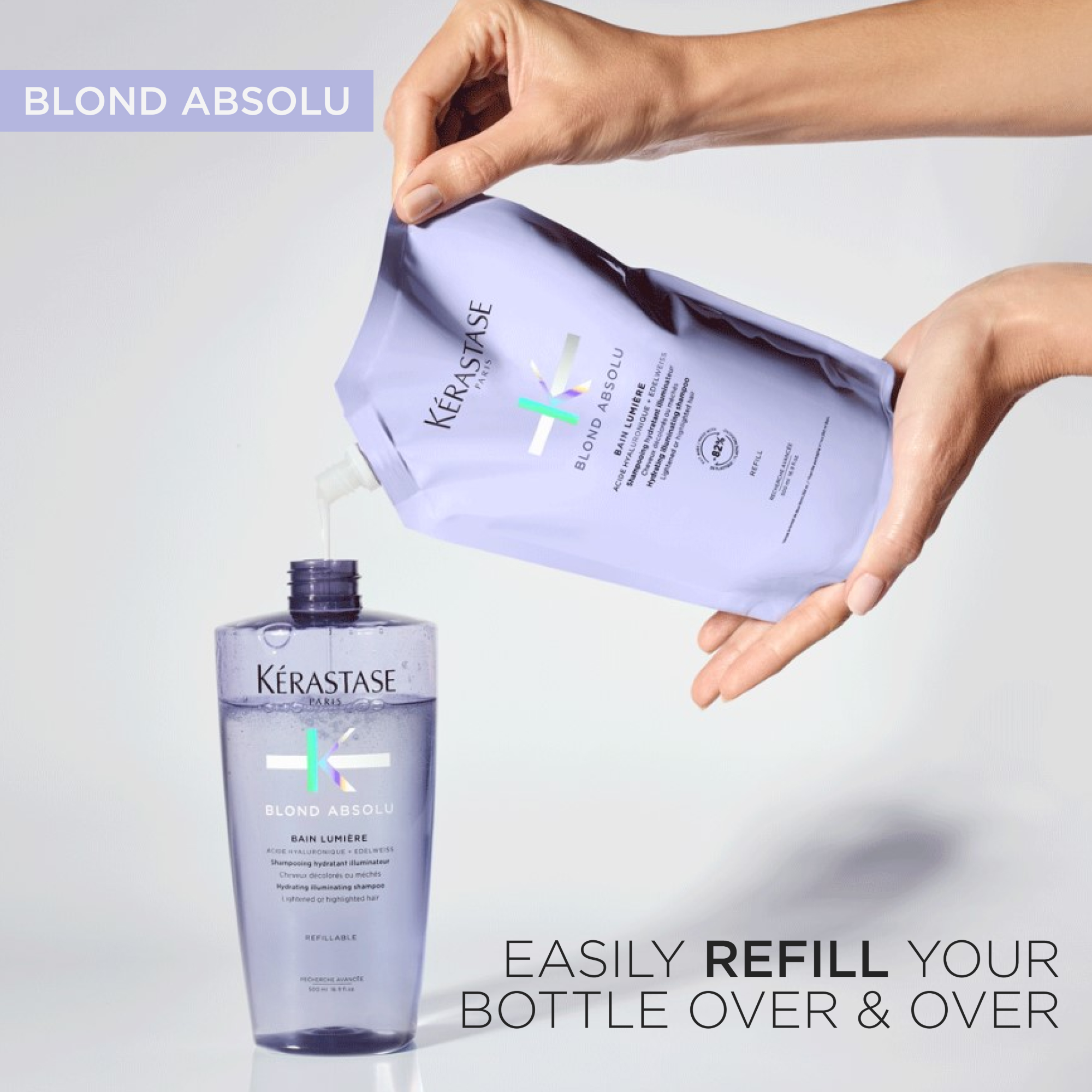 Kérastase Blond Absolu Bain Lumiére Refill Shampoo Pouch For Lightened and Highlighted Hair 500ml