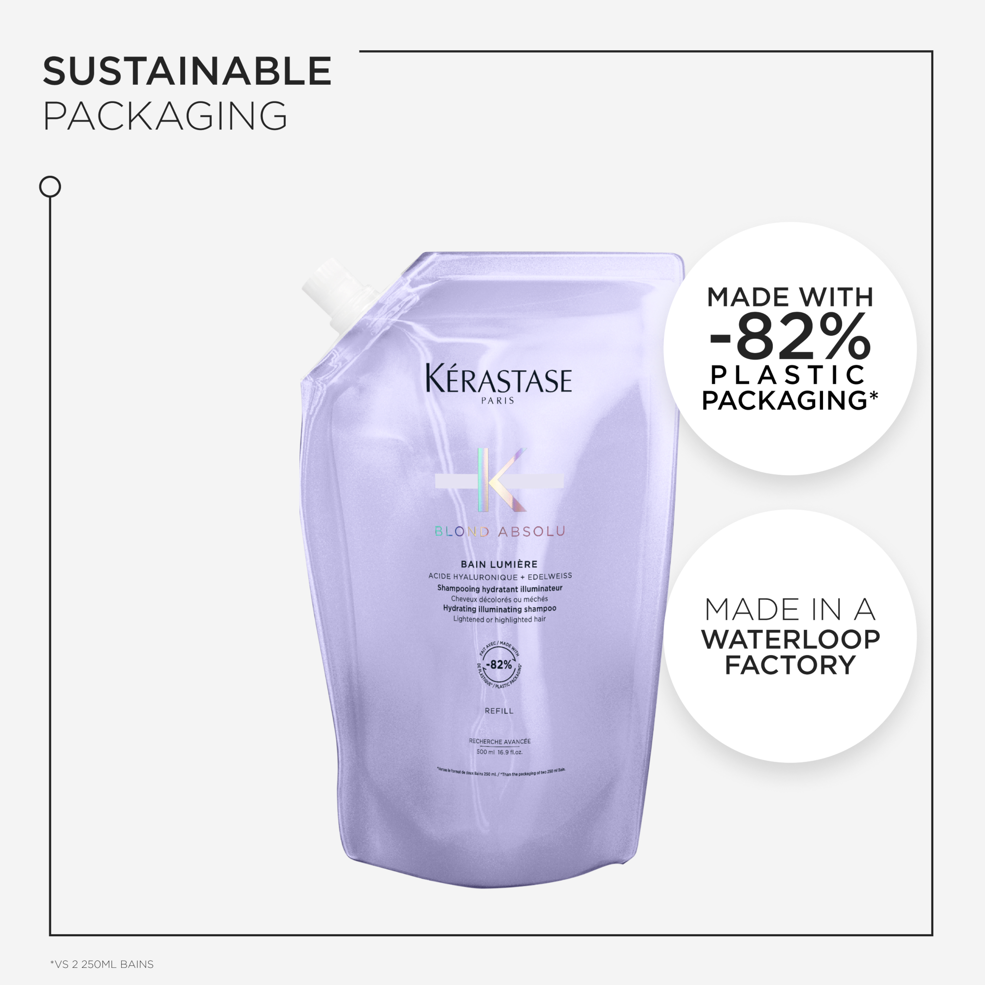 Kérastase Blond Absolu Bain Lumiére Refill Shampoo Pouch For Lightened and Highlighted Hair 500ml