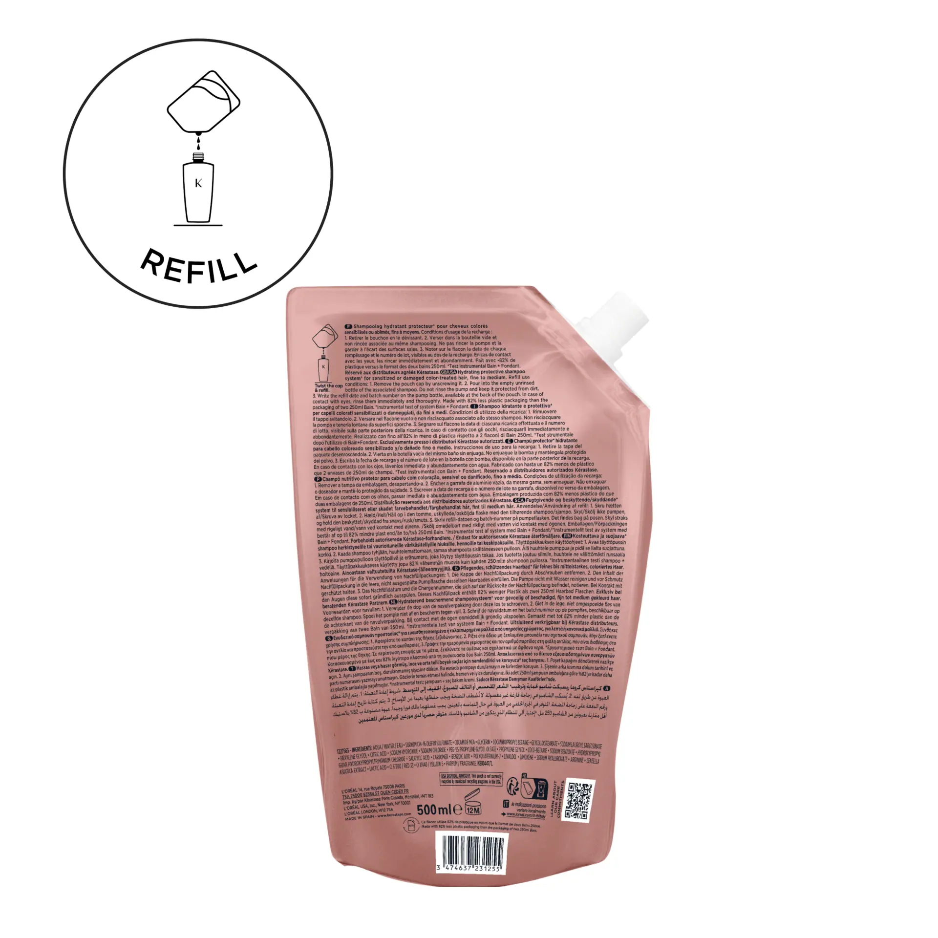 Kérastase Chroma Absolu Bain Chroma Respect Refill Shampoo Pouch For Colour-Treated Hair 500ml